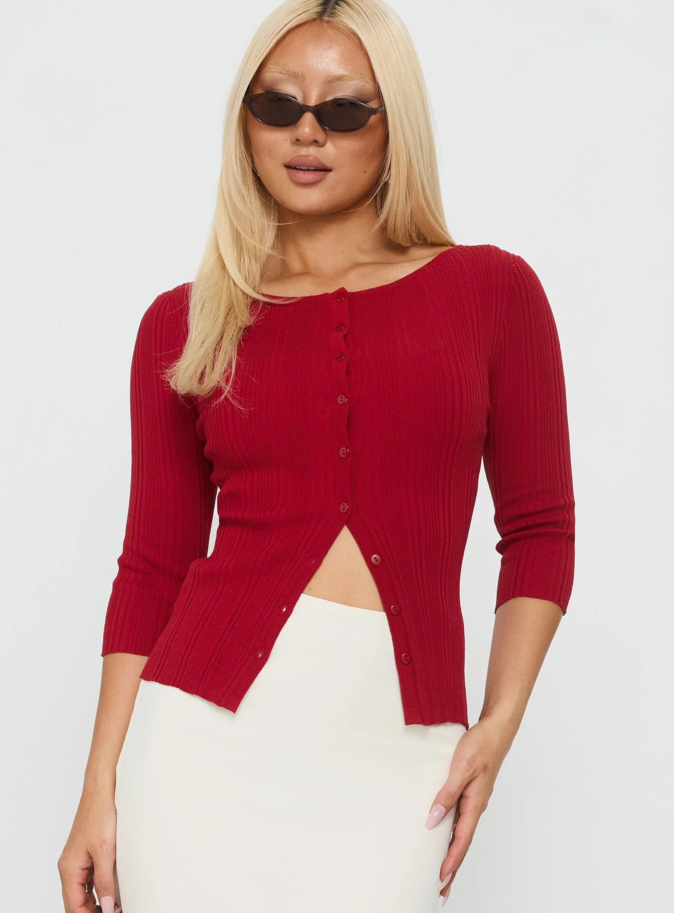 Need My Love 3/4 Sleeve Top Red - Image 2