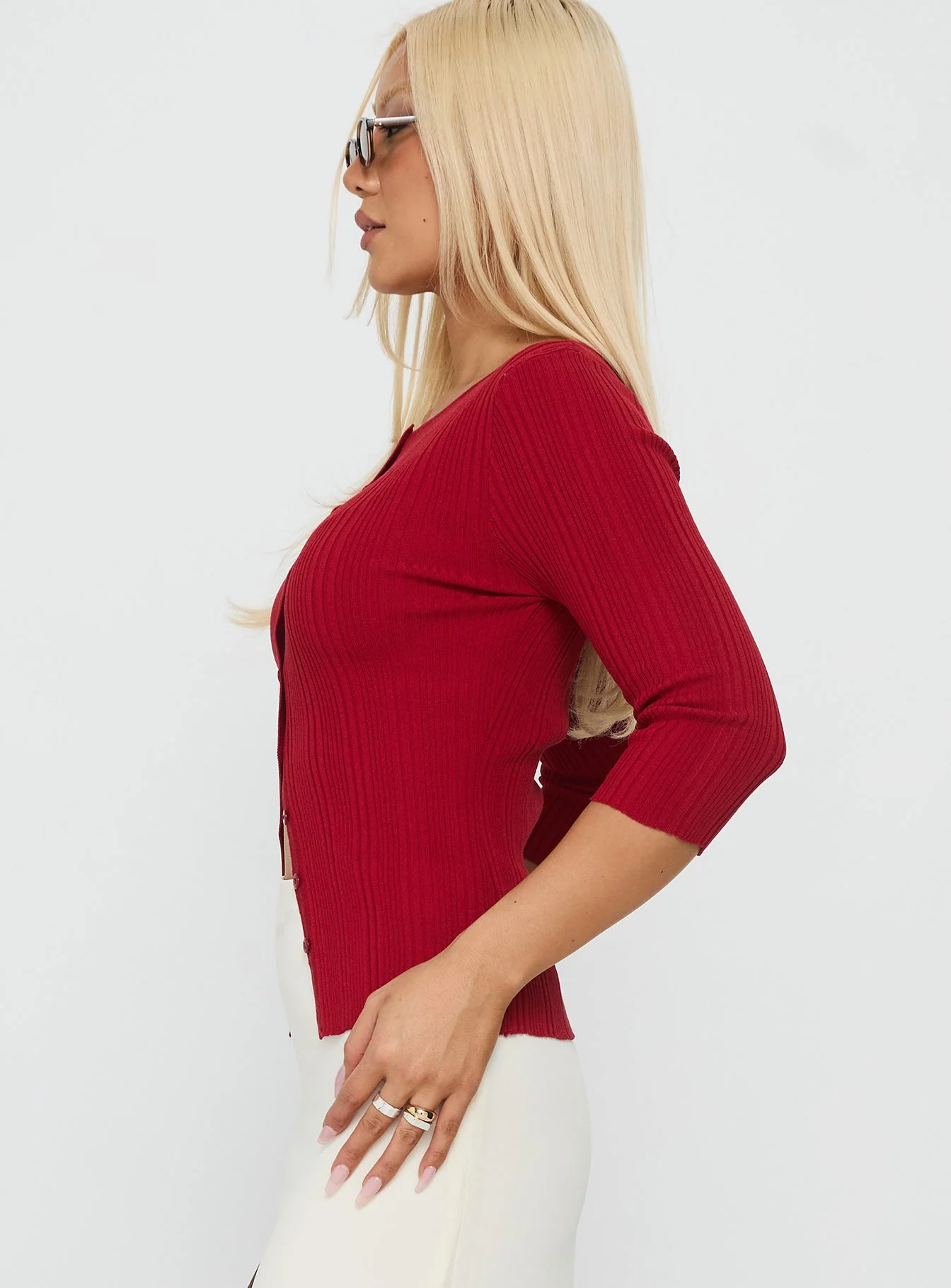 Need My Love 3/4 Sleeve Top Red - Image 4