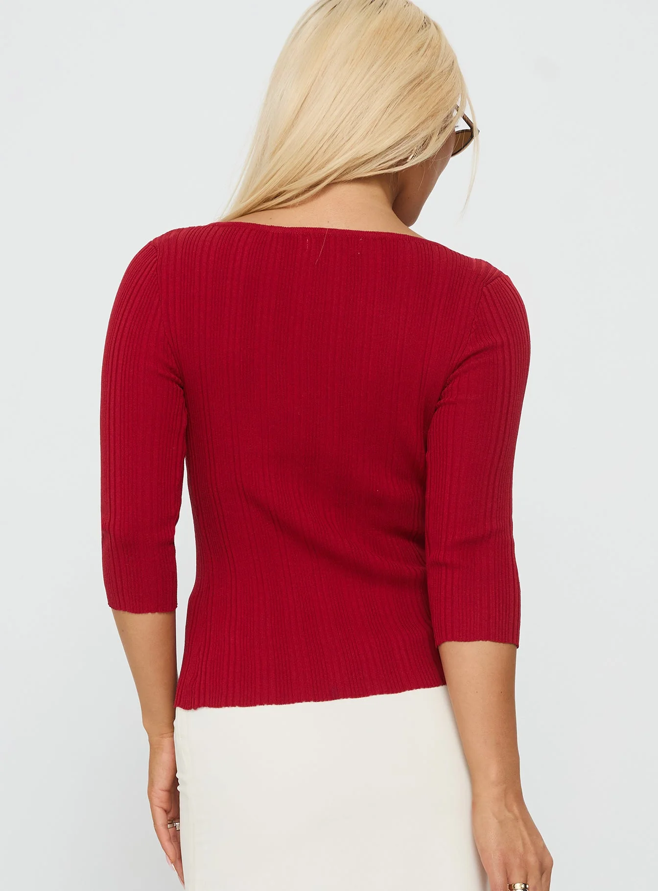 Need My Love 3/4 Sleeve Top Red - Image 5