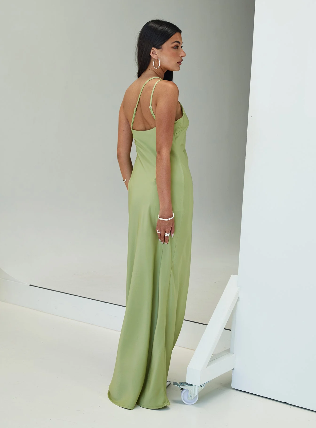 Nehemiah One Shoulder Maxi Dress Green - Image 6