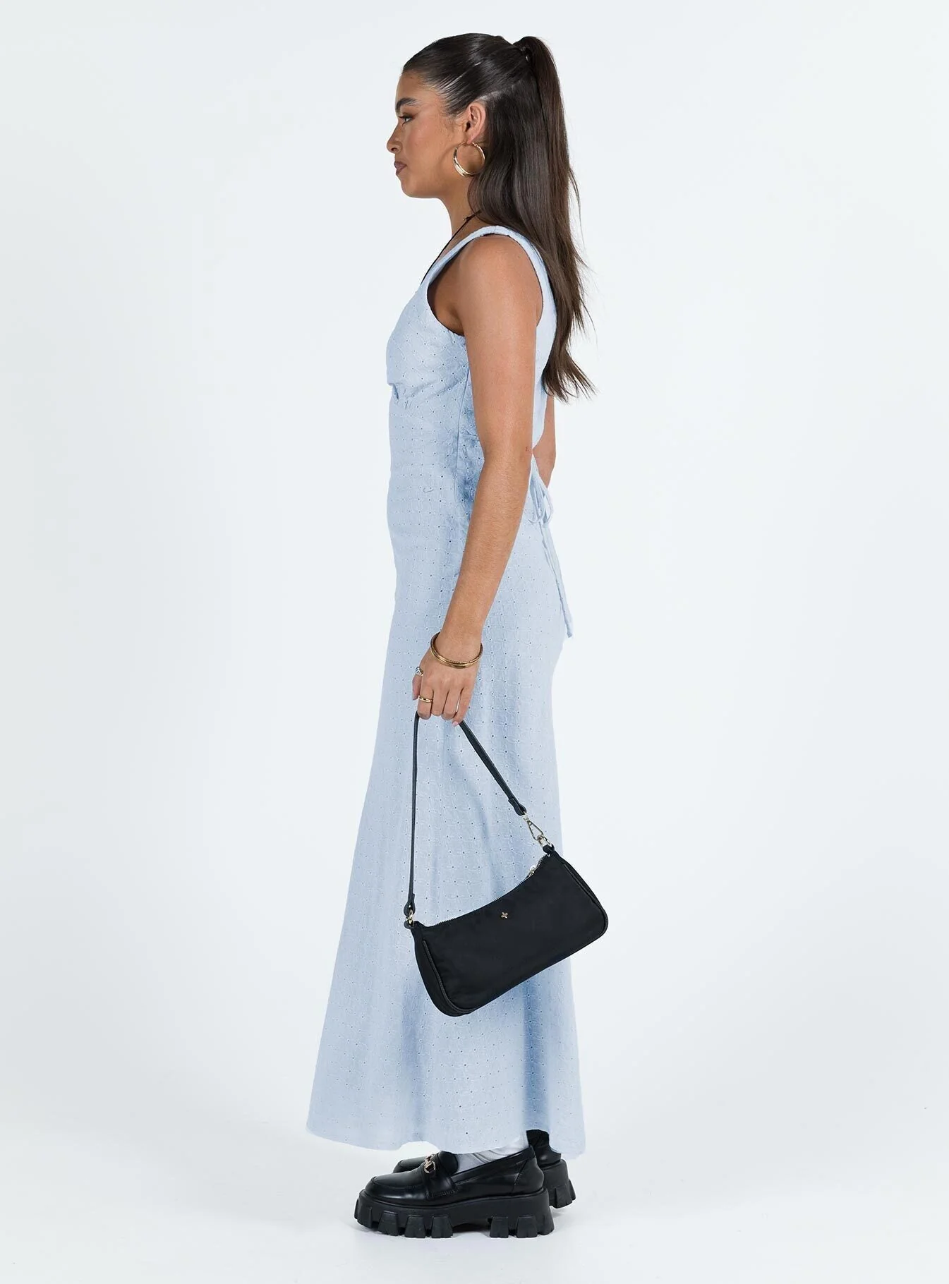 Nellie Anglaise Maxi Dress Blue - Image 4