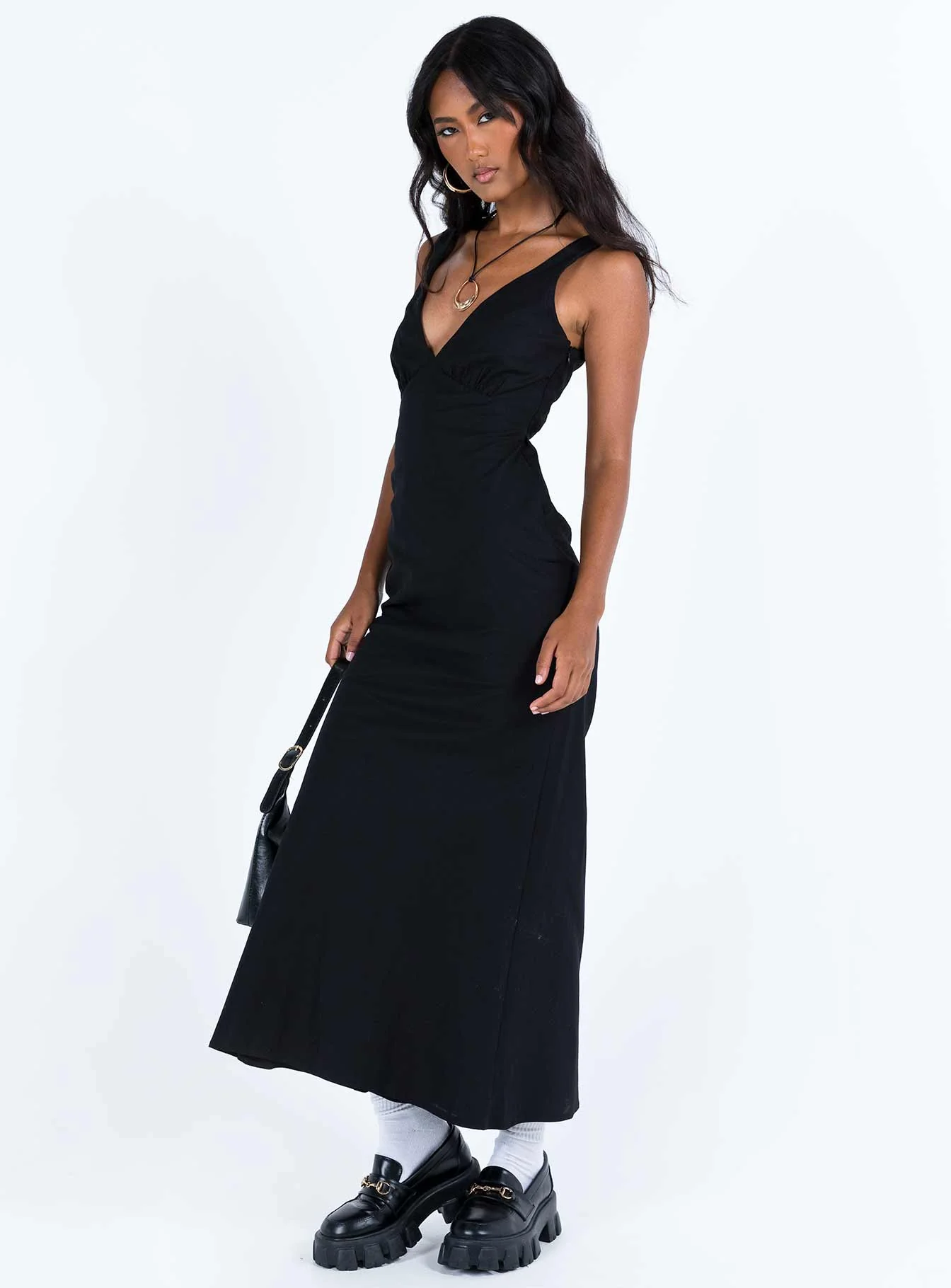 Nellie Maxi Dress Black Linen - Image 4