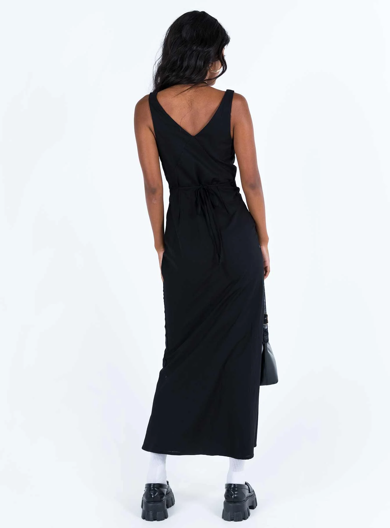Nellie Maxi Dress Black Linen - Image 5