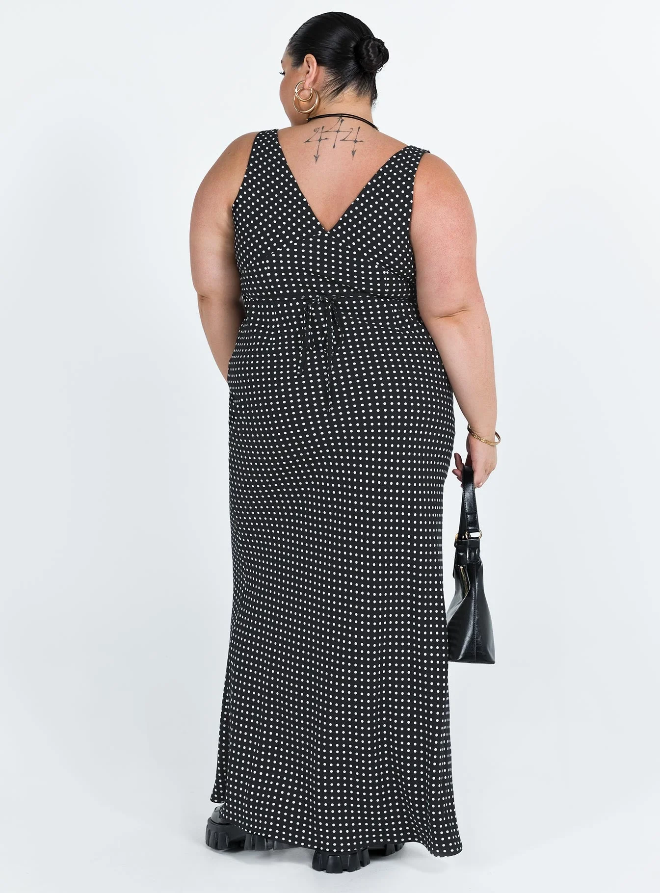 Nellie Maxi Dress Black Polka Dot Curve - Image 5