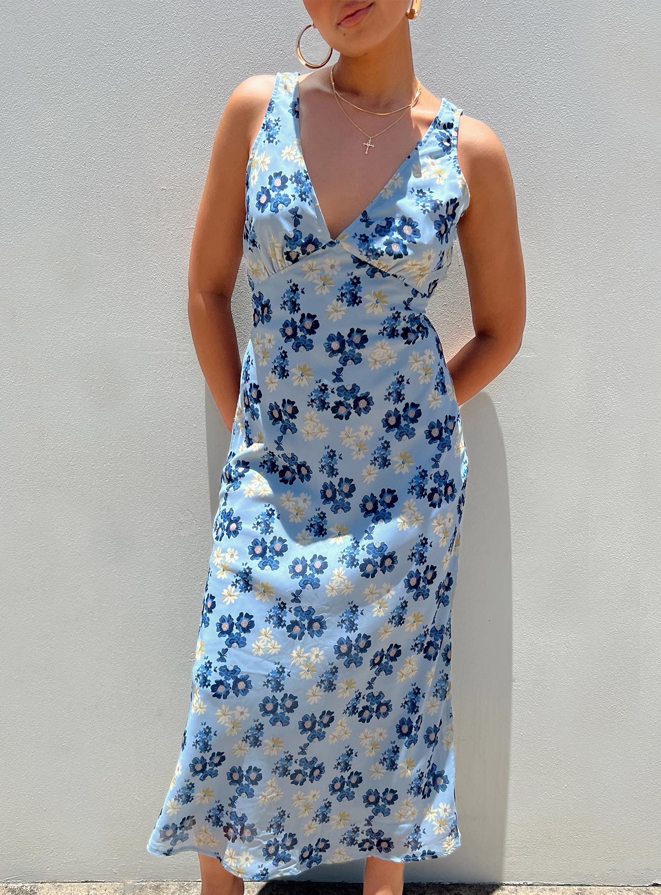 Nellie Maxi Dress Blue Floral - Image 6