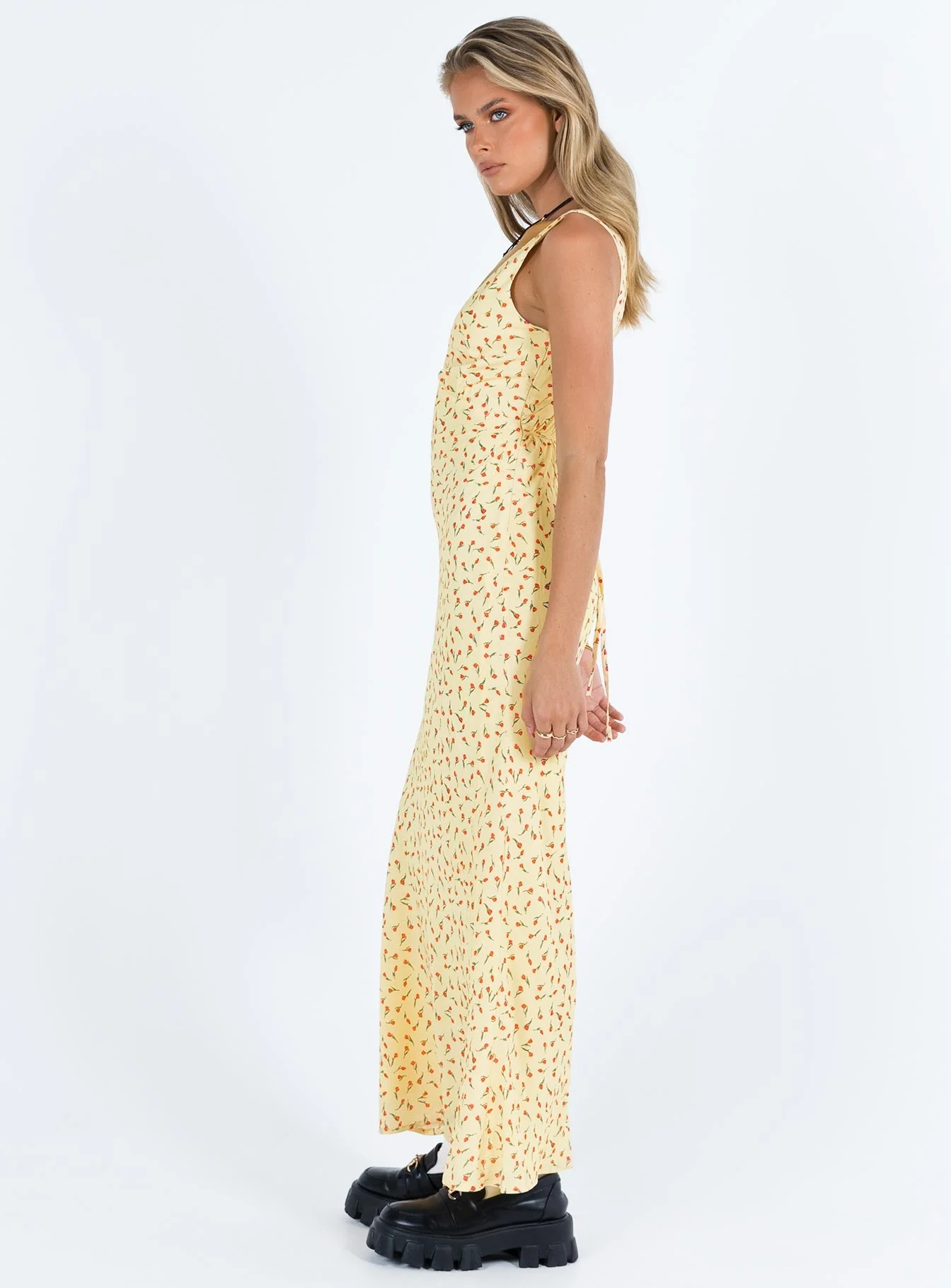 Nellie Maxi Dress Yellow / Red Floral - Image 4
