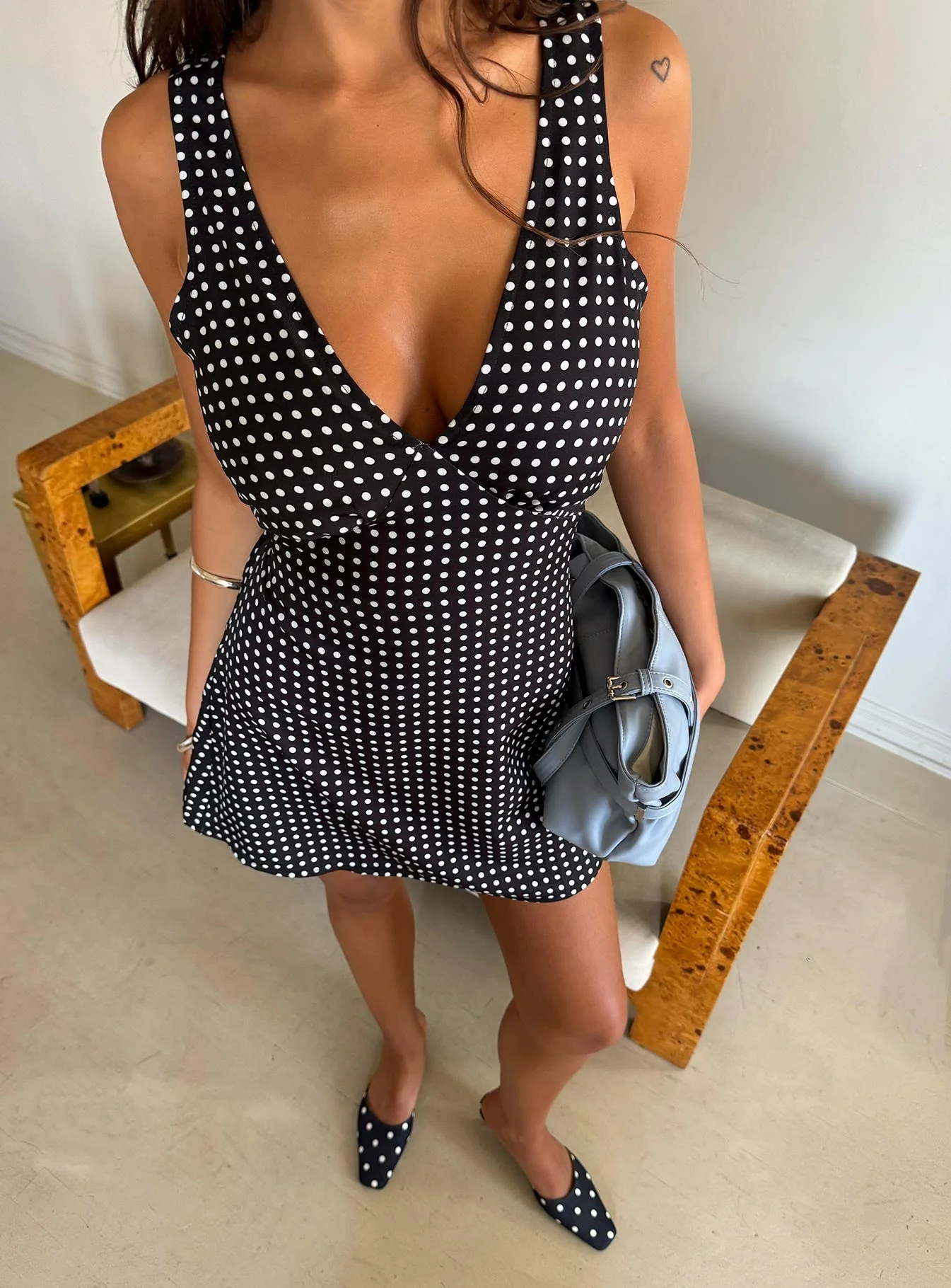 Nellie Mini Dress Black Polka Dot - Image 10