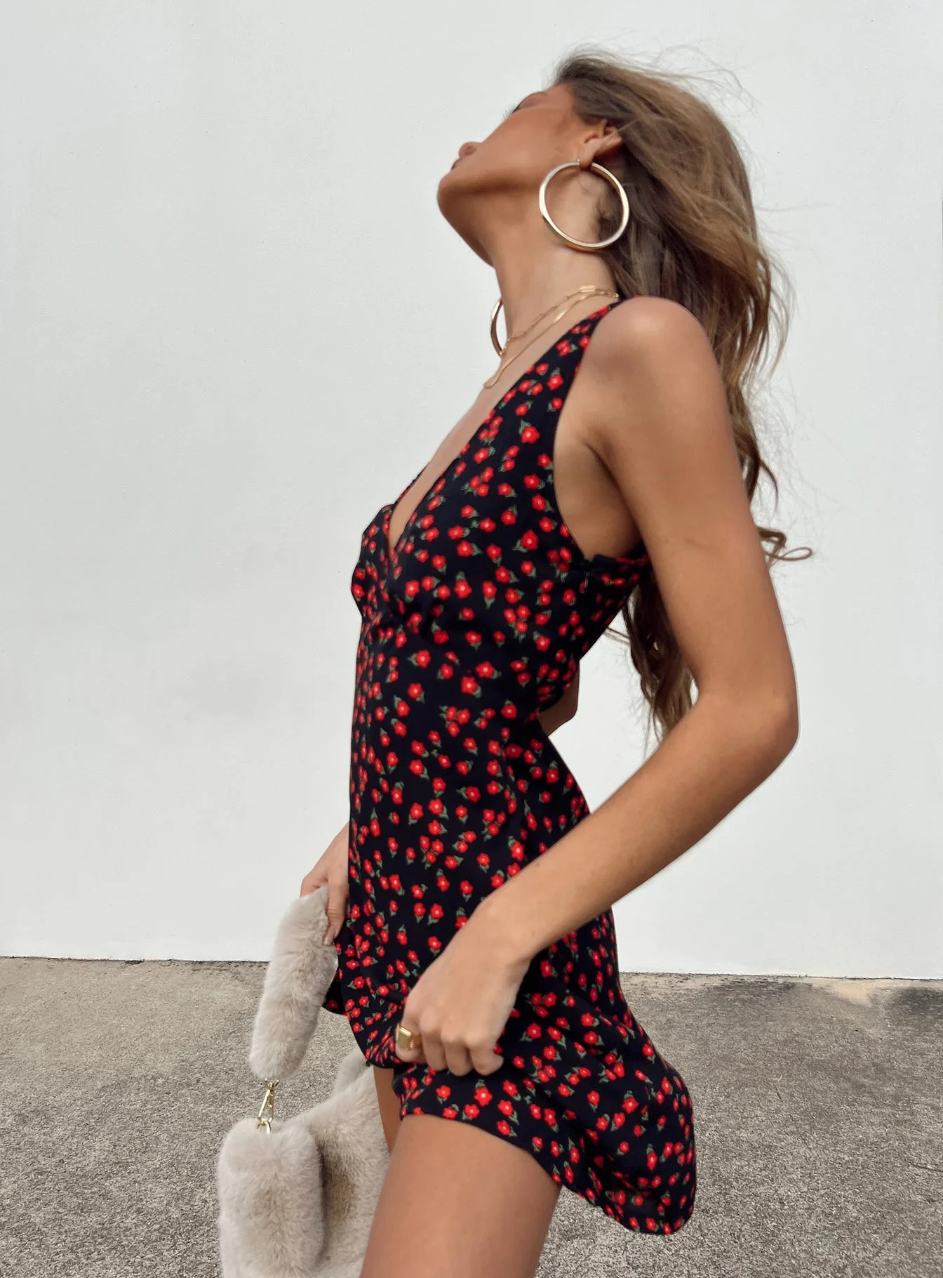 Nellie Mini Dress Black / Red Floral - Image 6