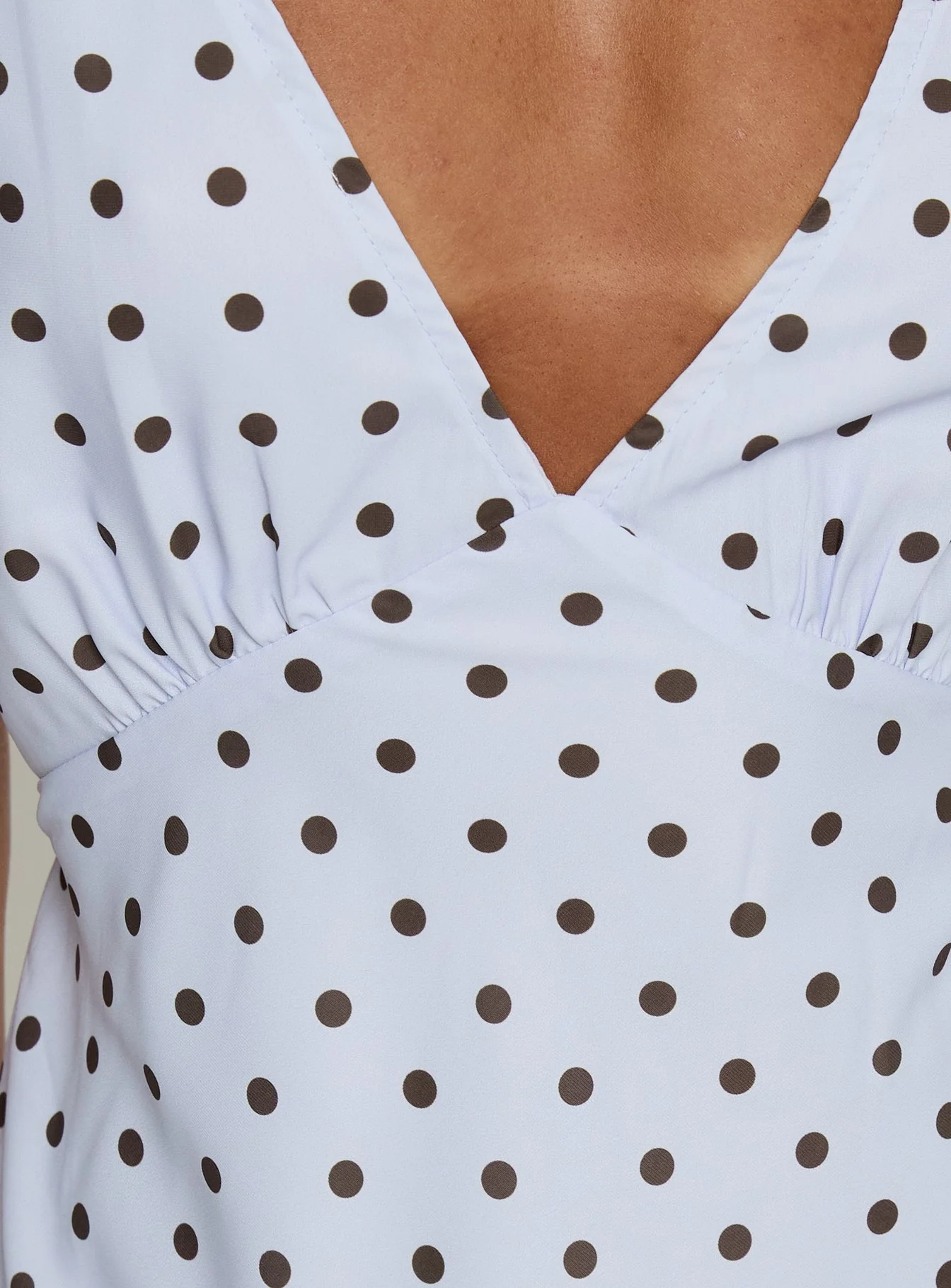 Nellie Mini Dress Blue / Brown Polka Dot - Image 5