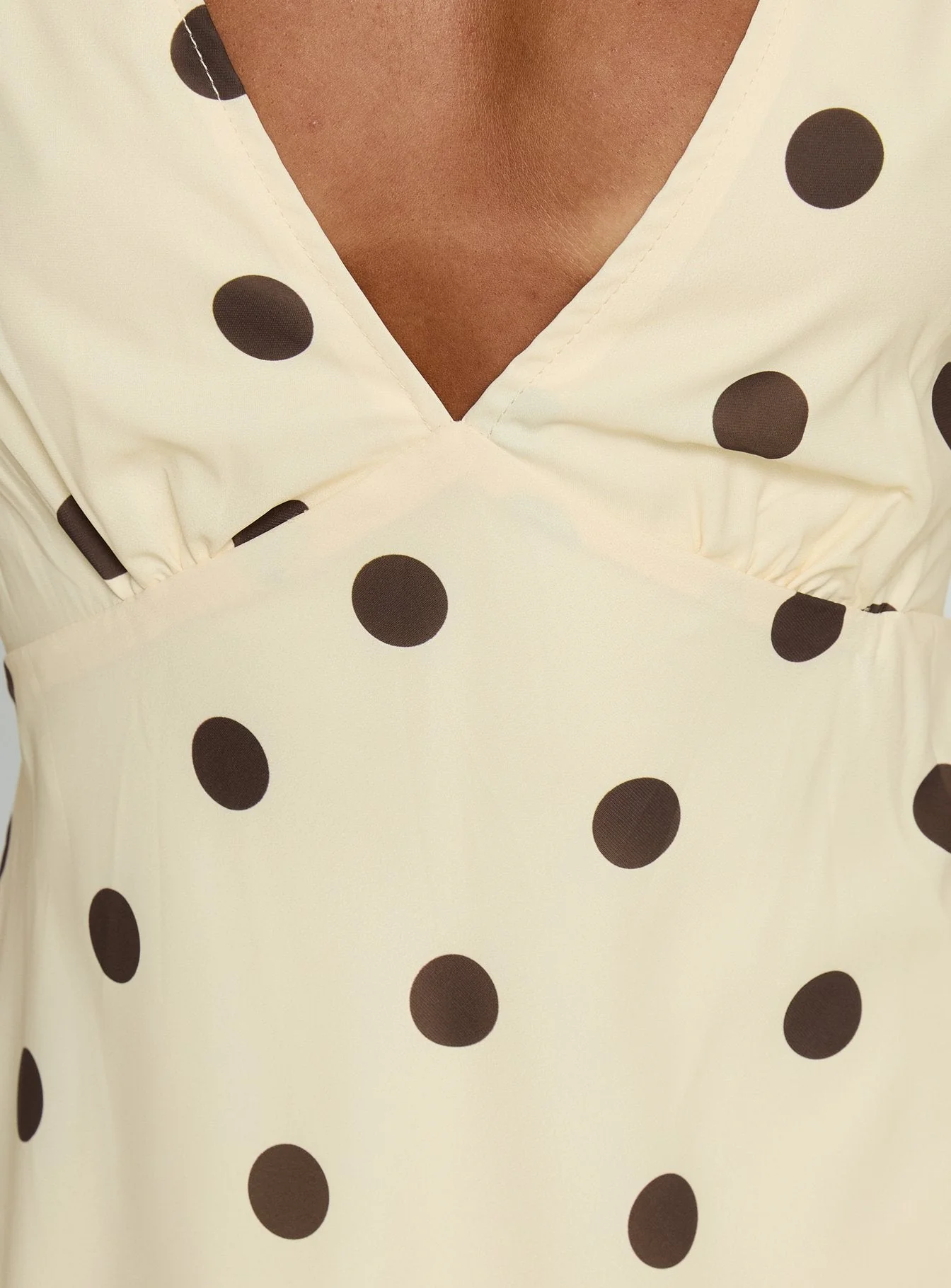 Nellie Mini Dress Lemon / Brown Polka Dot - Image 6