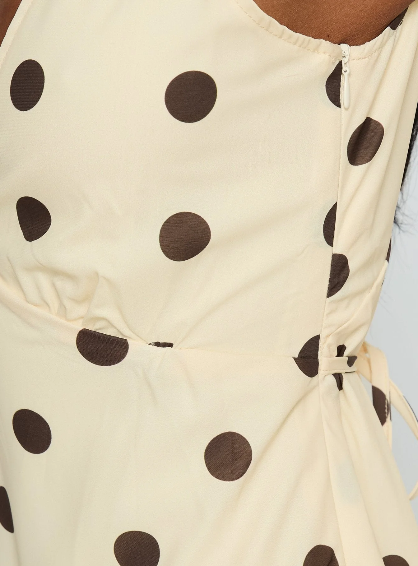 Nellie Mini Dress Lemon / Brown Polka Dot - Image 7