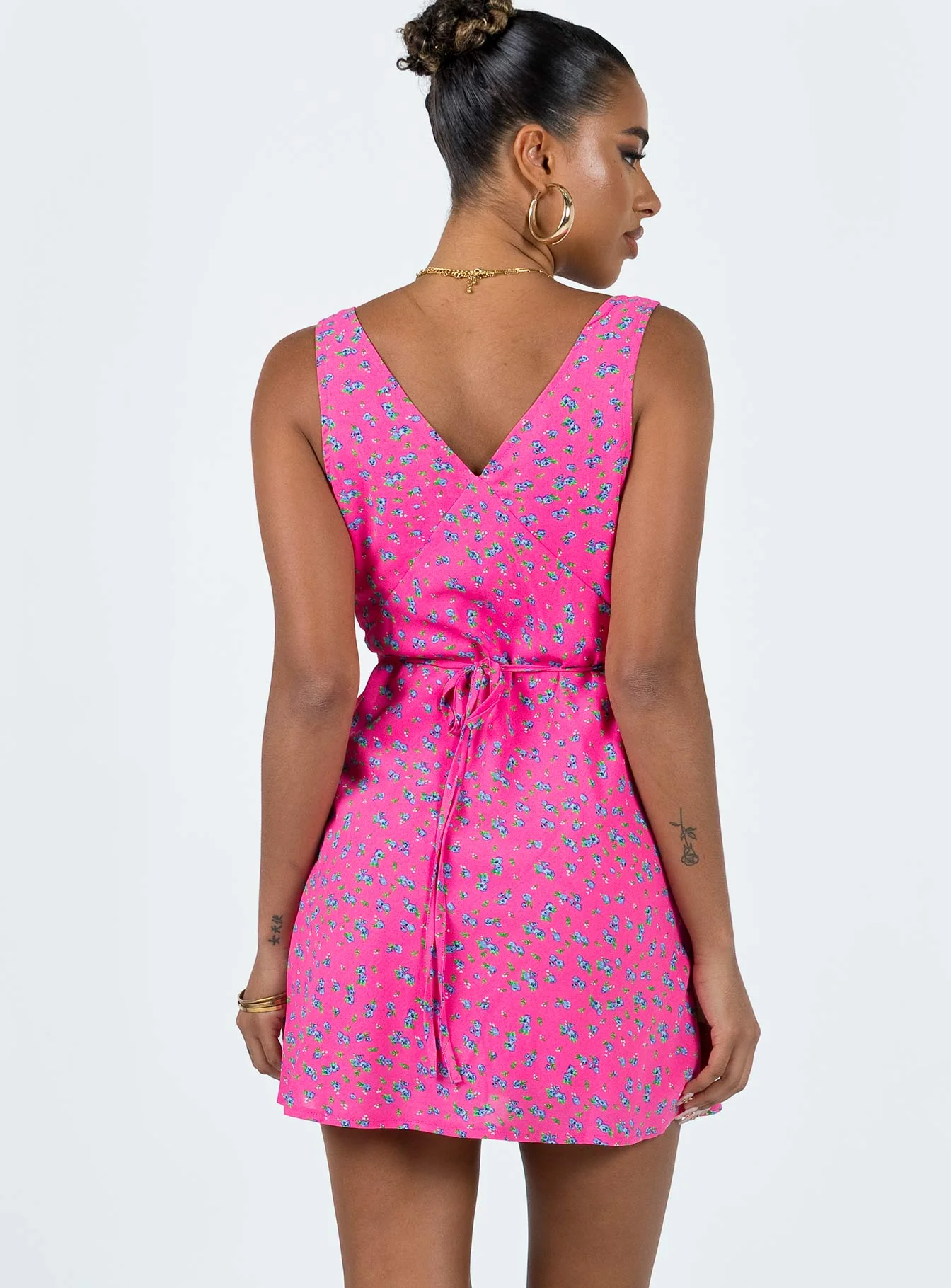 Nellie Mini Dress Pink Floral - Image 4