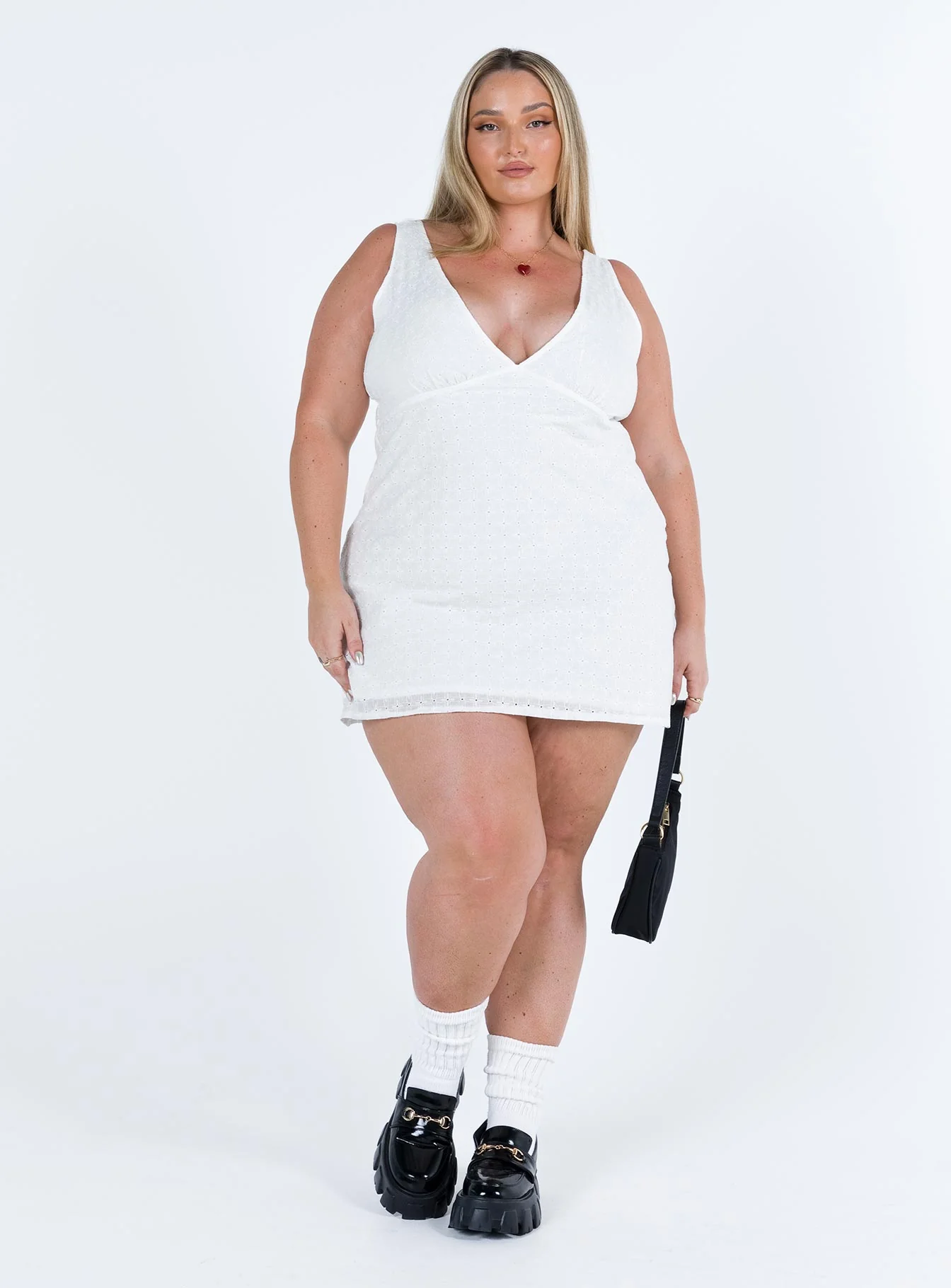 Nellie Mini Dress White Curve - Image 3