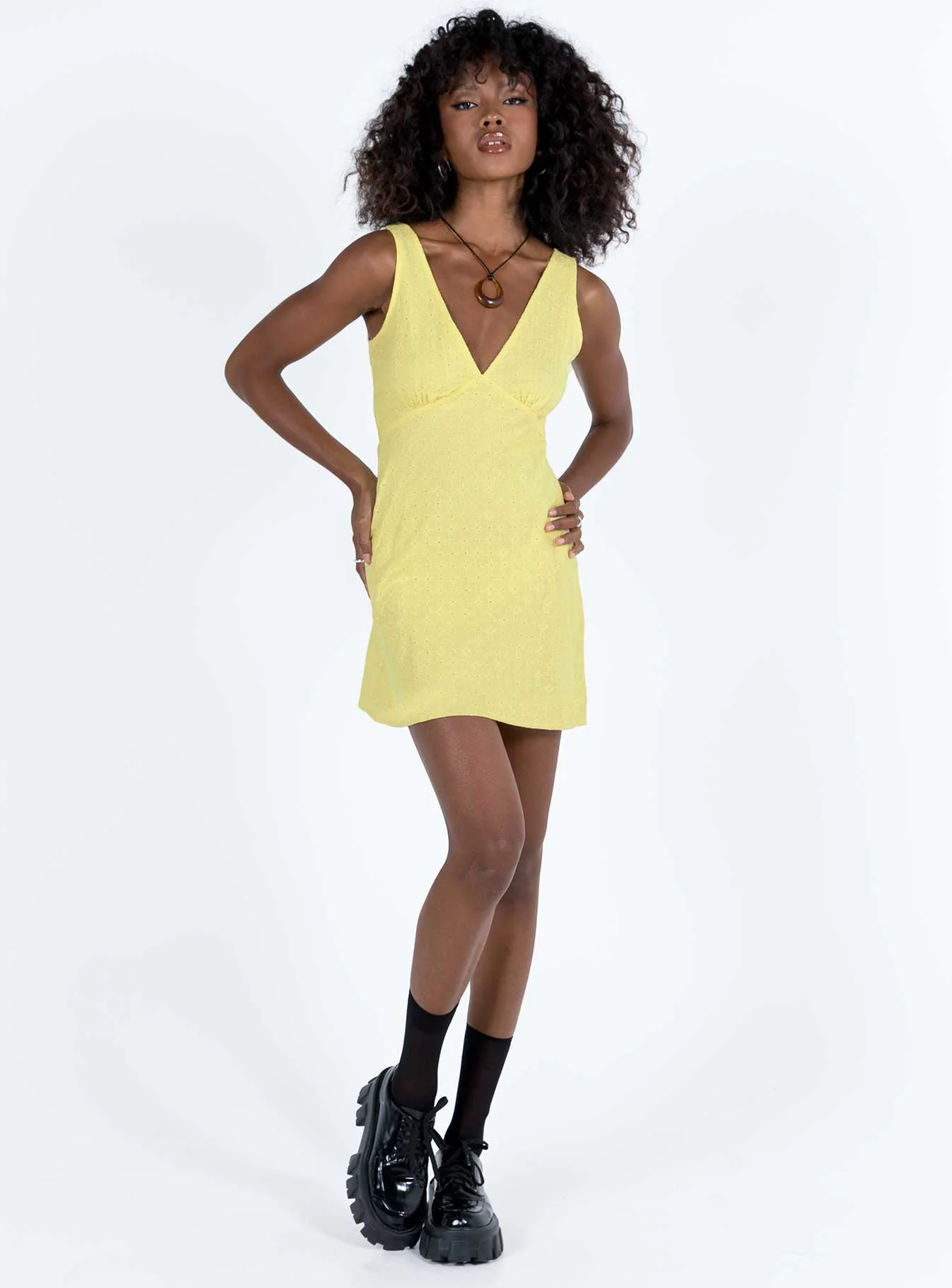 Nellie Mini Dress Yellow - Image 3
