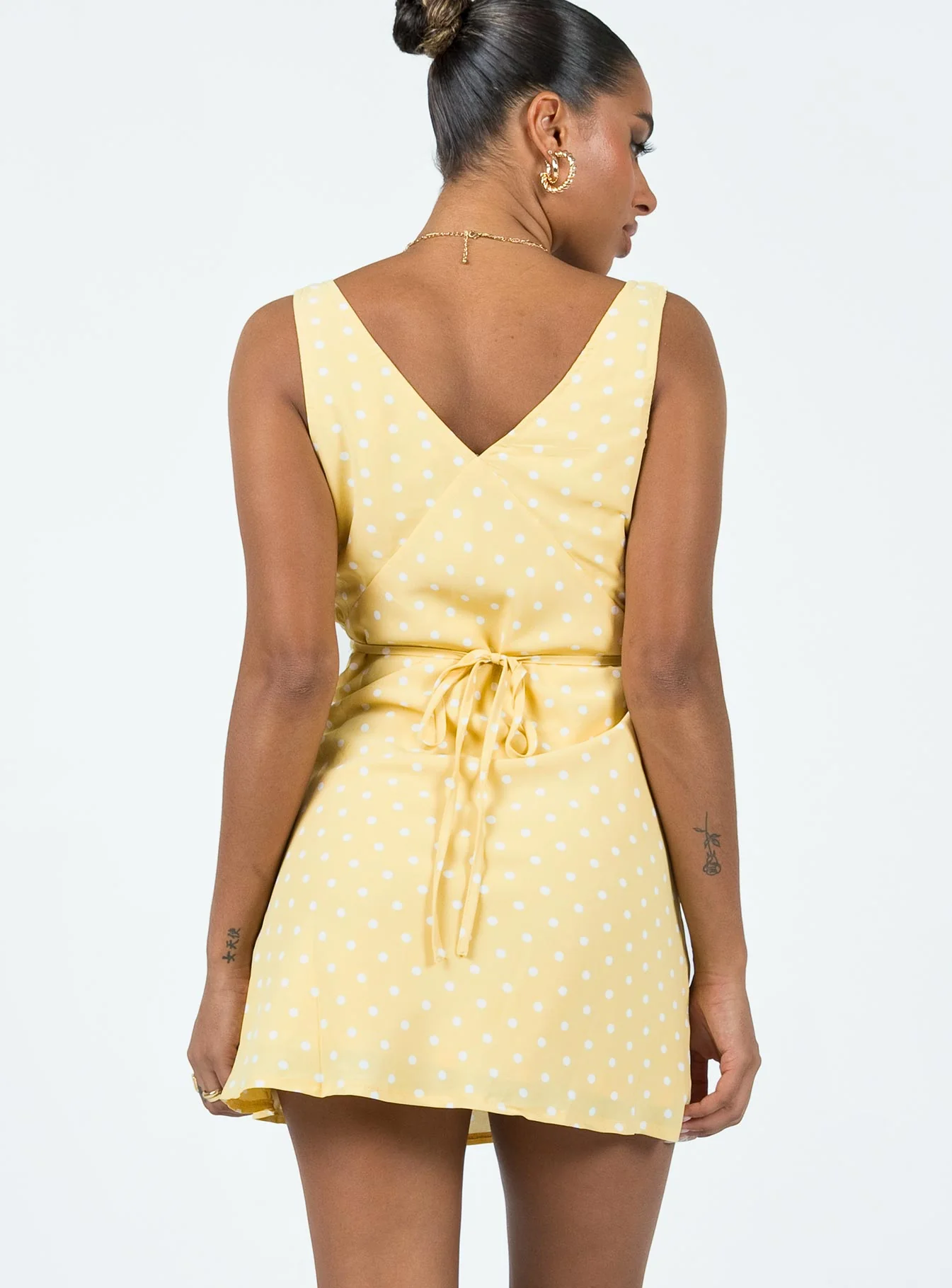 Nellie Mini Dress Yellow Polka Dot - Image 5
