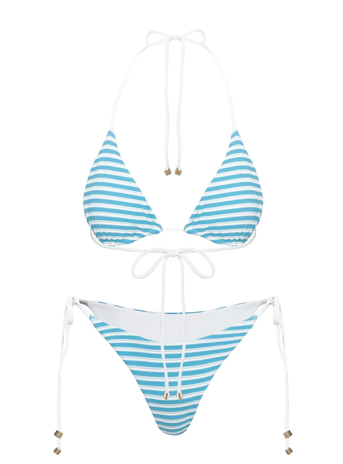 Nevaeh Triangle Bikini Top Blue / White - Image 5