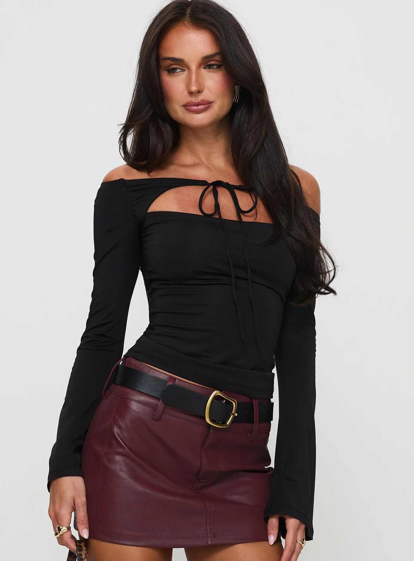 Nevah Long Sleeve Top Black - Image 2