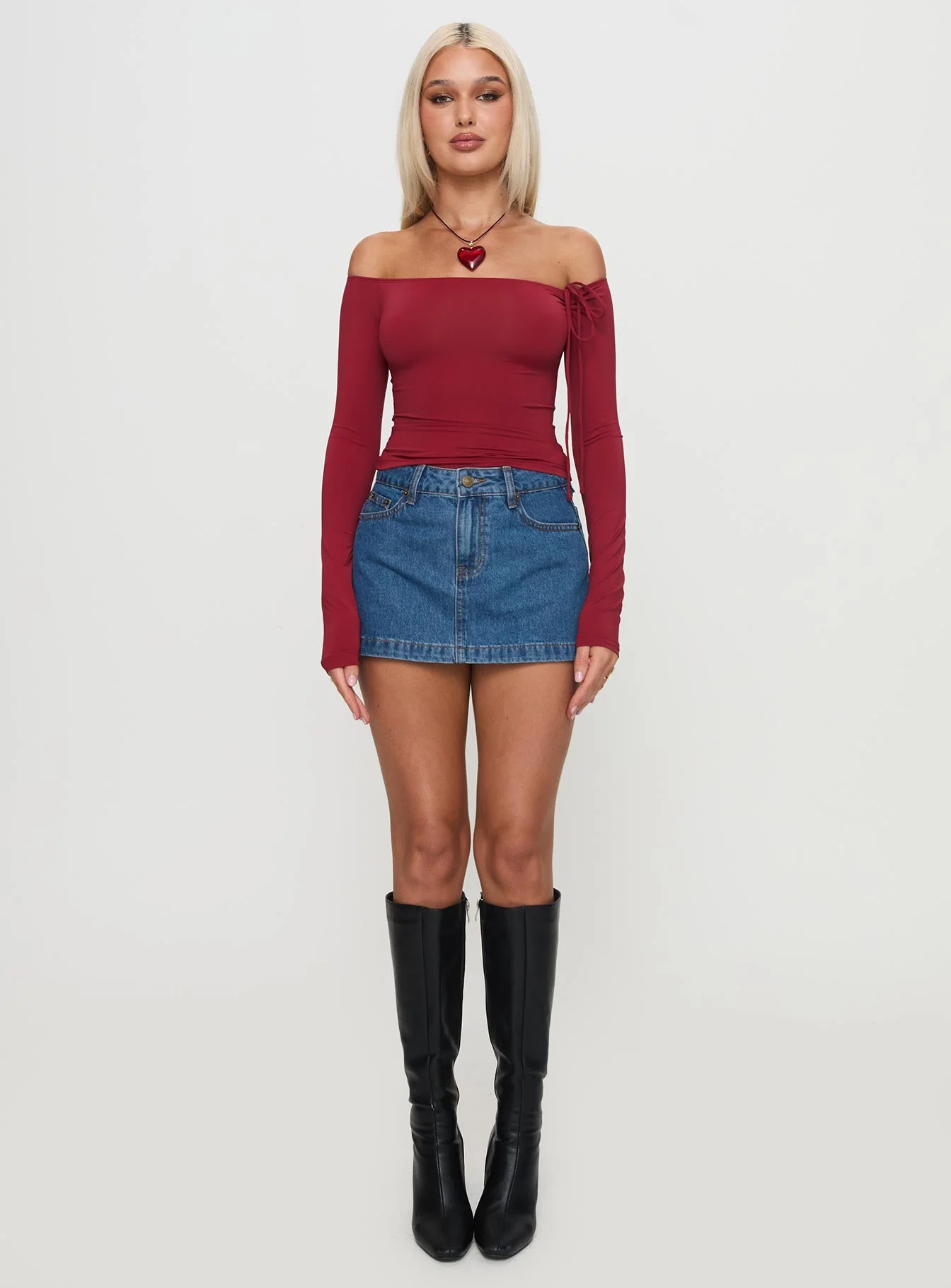 Nicolina Low Rise Denim Mini Skirt Light Wash Tall - Image 6