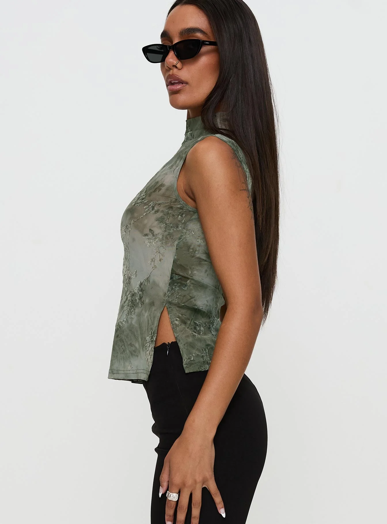 Nights All Alone High Neck Top Multi - Image 4