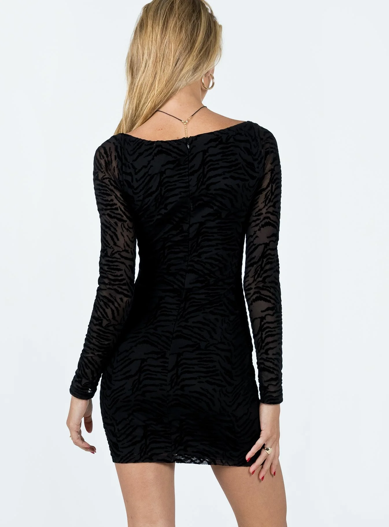 Nikolas Long Sleeve Mini Dress Black Petite - Image 5