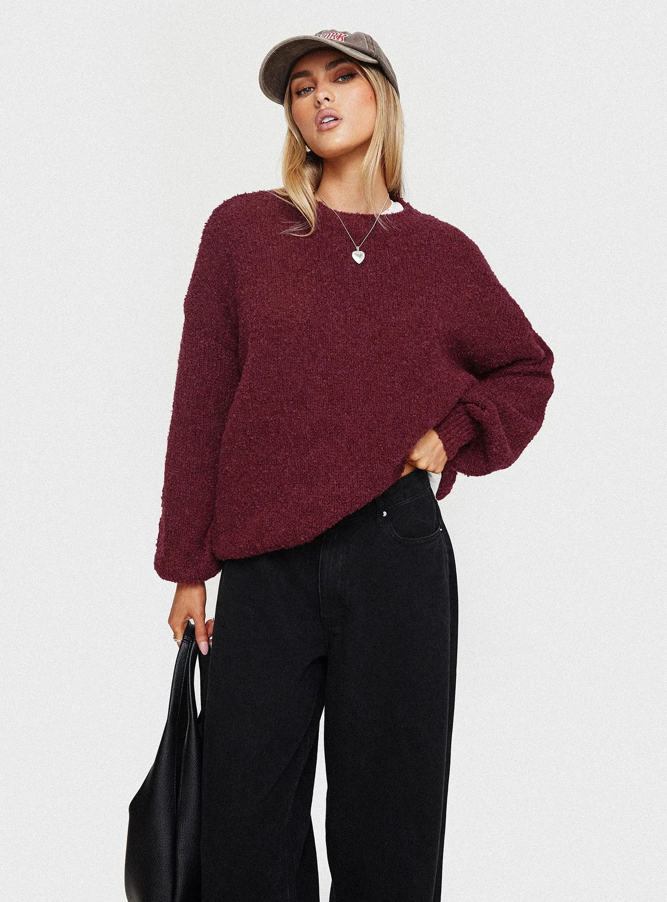 Niomie Knit Sweater Burgundy - Image 8