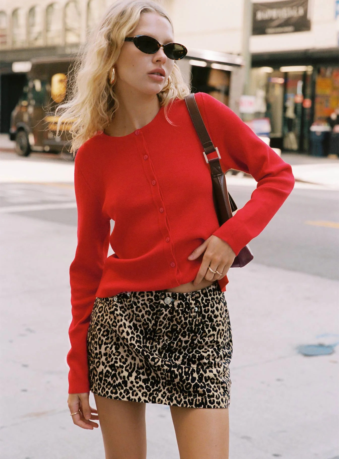 Nickei Denim Mini Skirt Leopard - Image 9