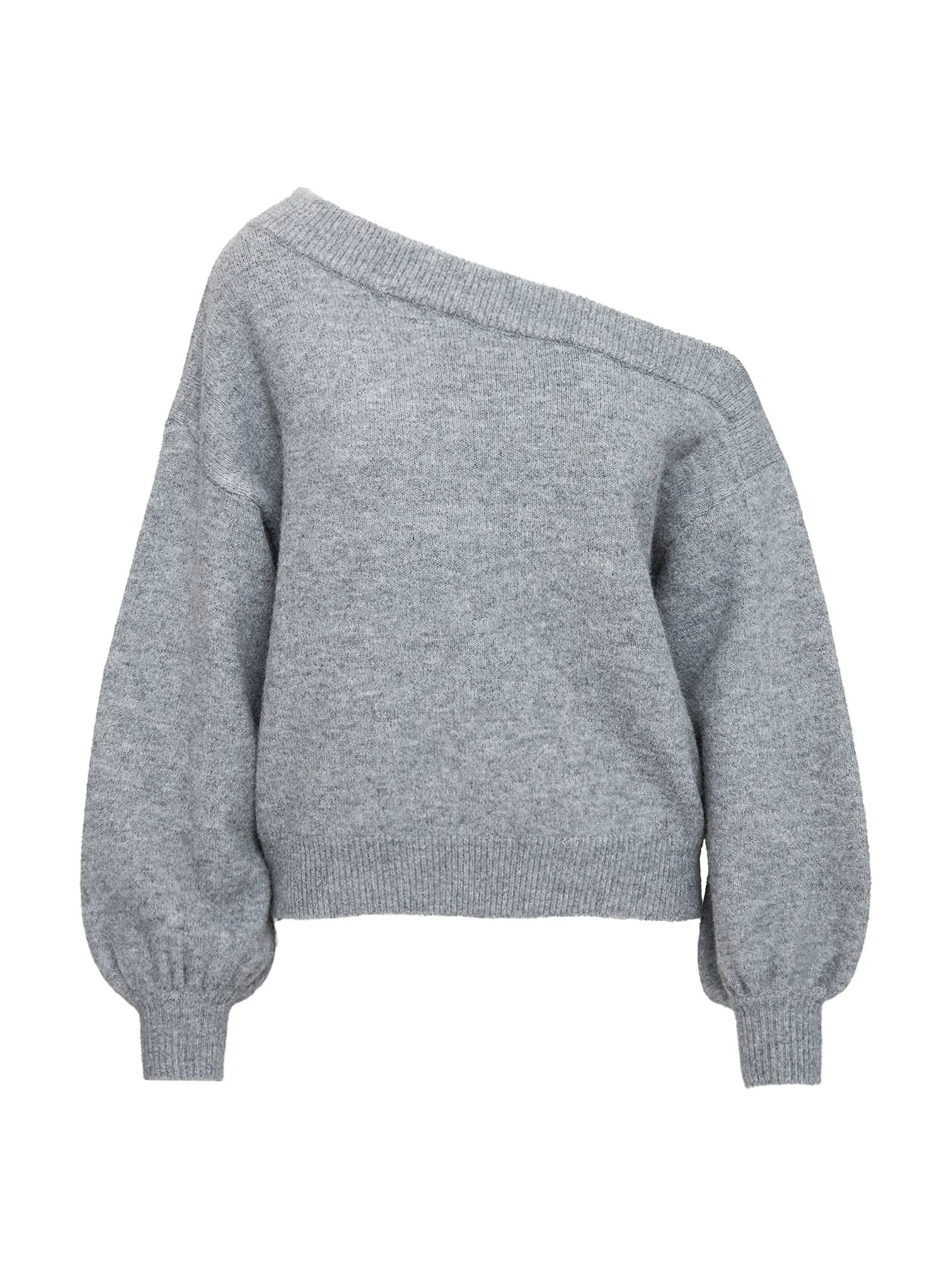 Noble Off The Shoulder Sweater Grey - Image 6
