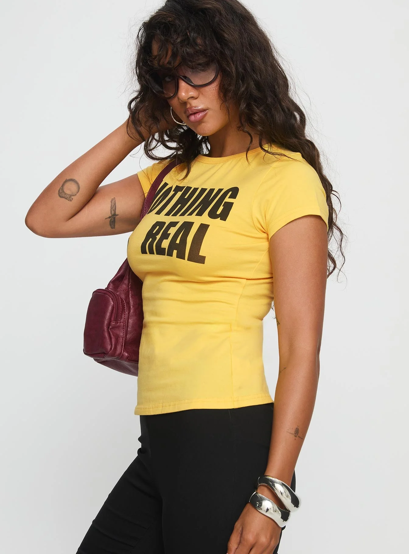 Nothing Is Real Graphic Top Yellow / Black - Image 4