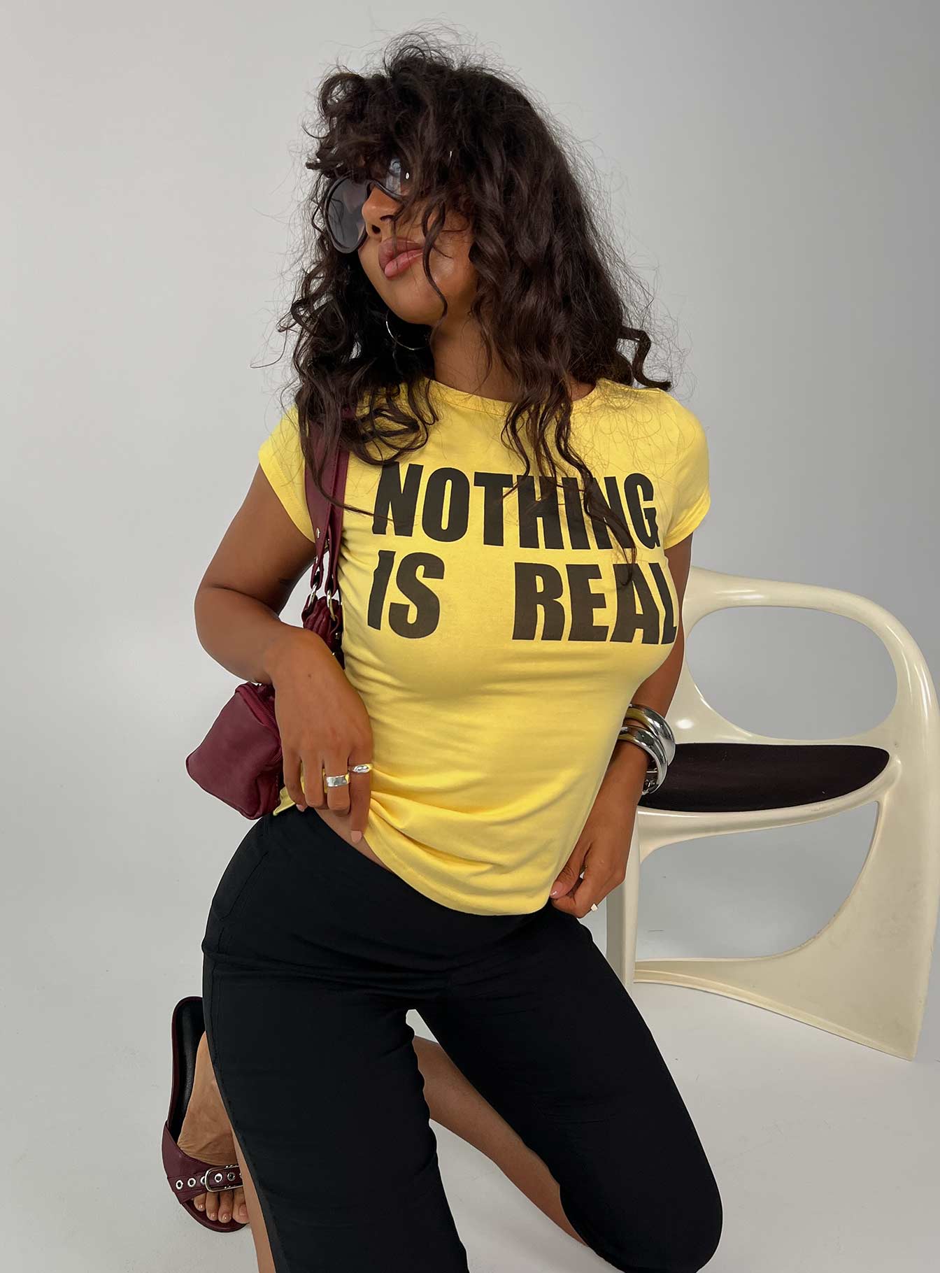 Nothing Is Real Graphic Top Yellow / Black - Image 8