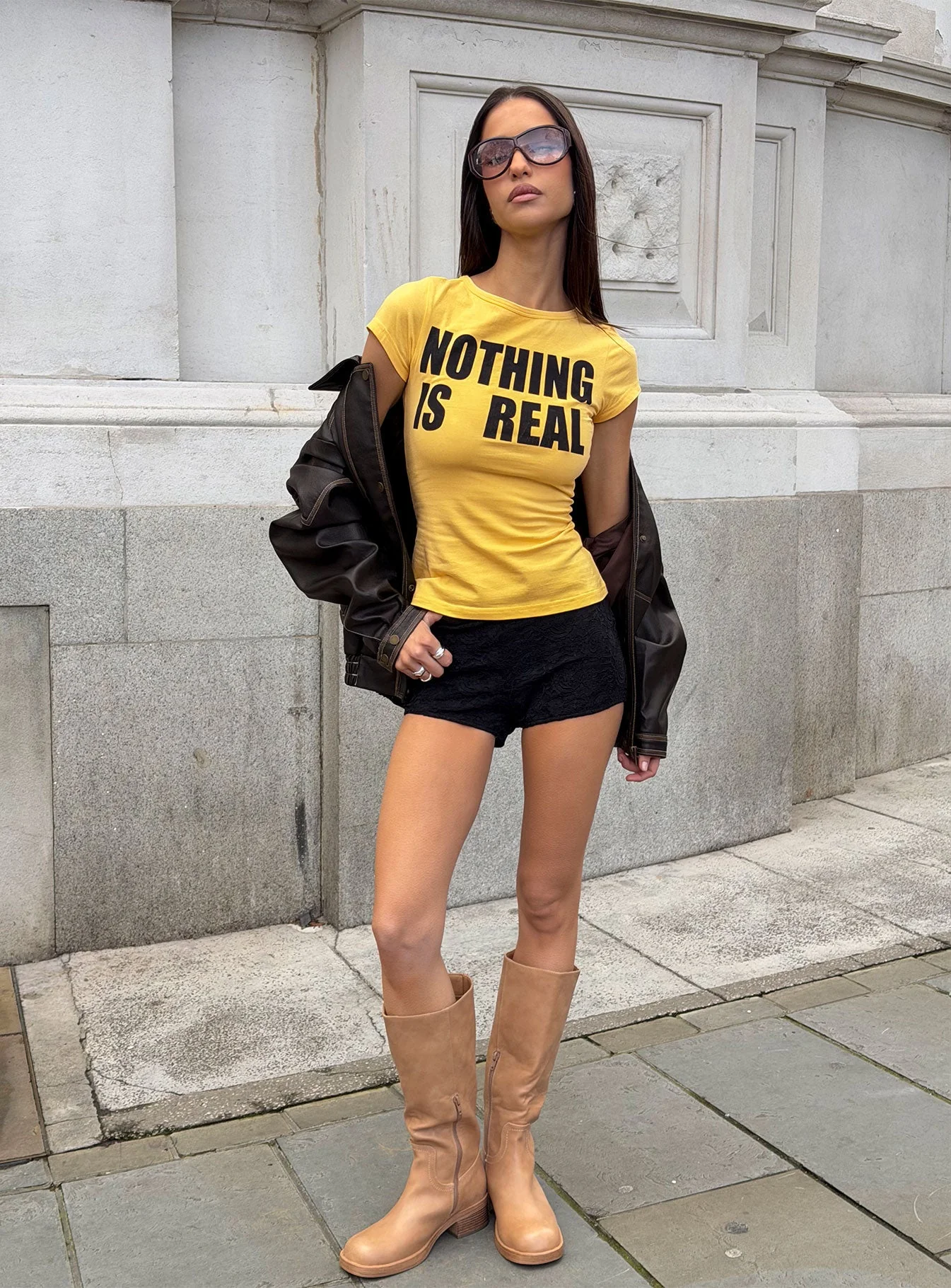 Nothing Is Real Graphic Top Yellow / Black - Image 9