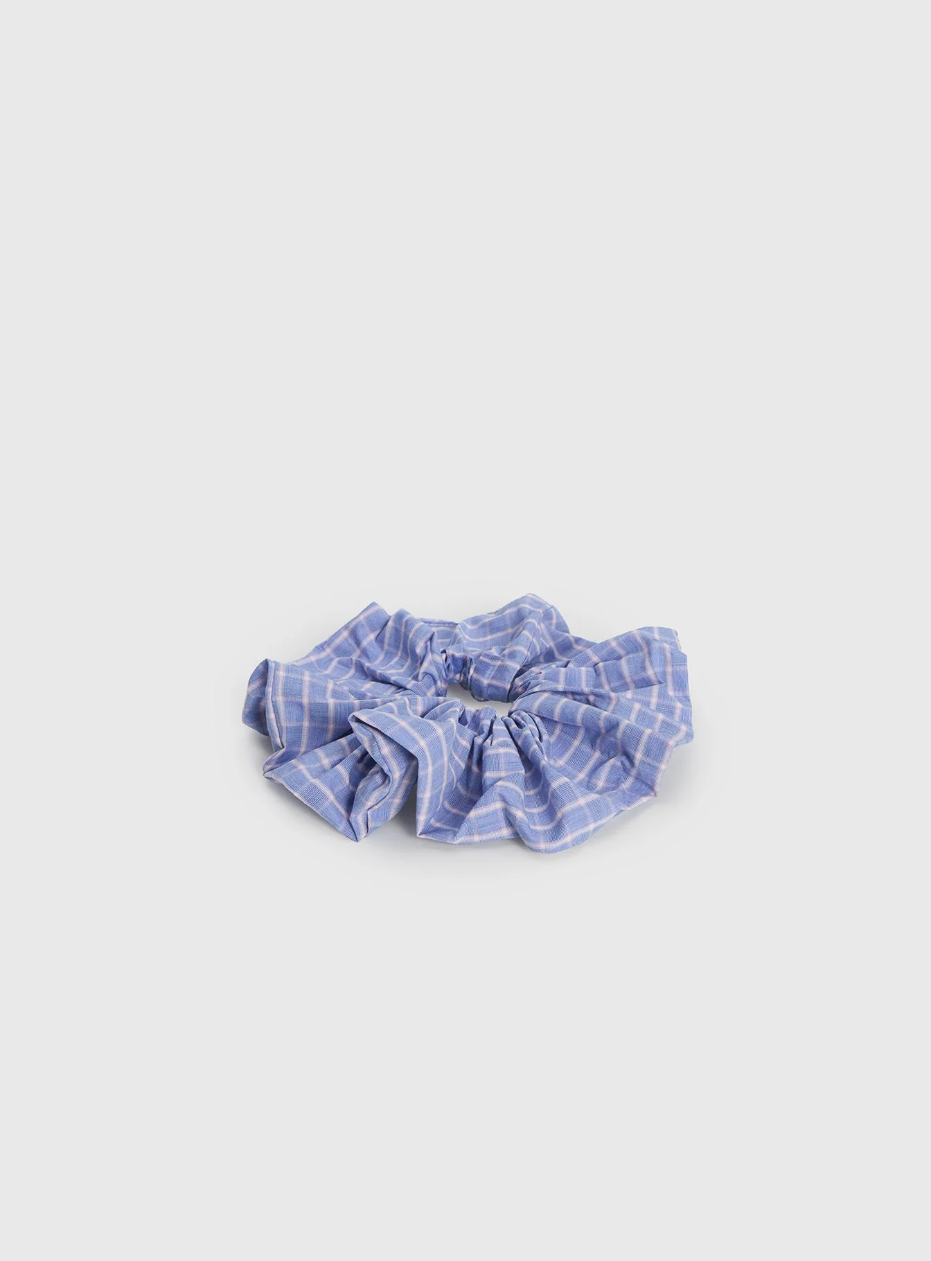 Novie Hair Scrunchie Blue Check - Image 3
