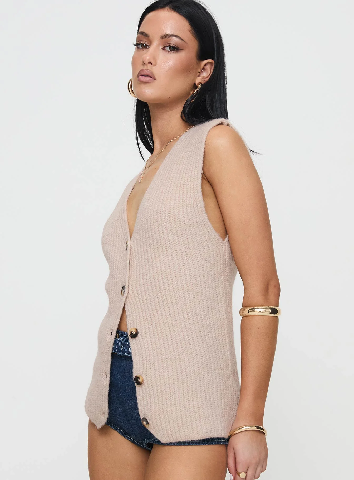 Nowah Knit Vest Beige - Image 4
