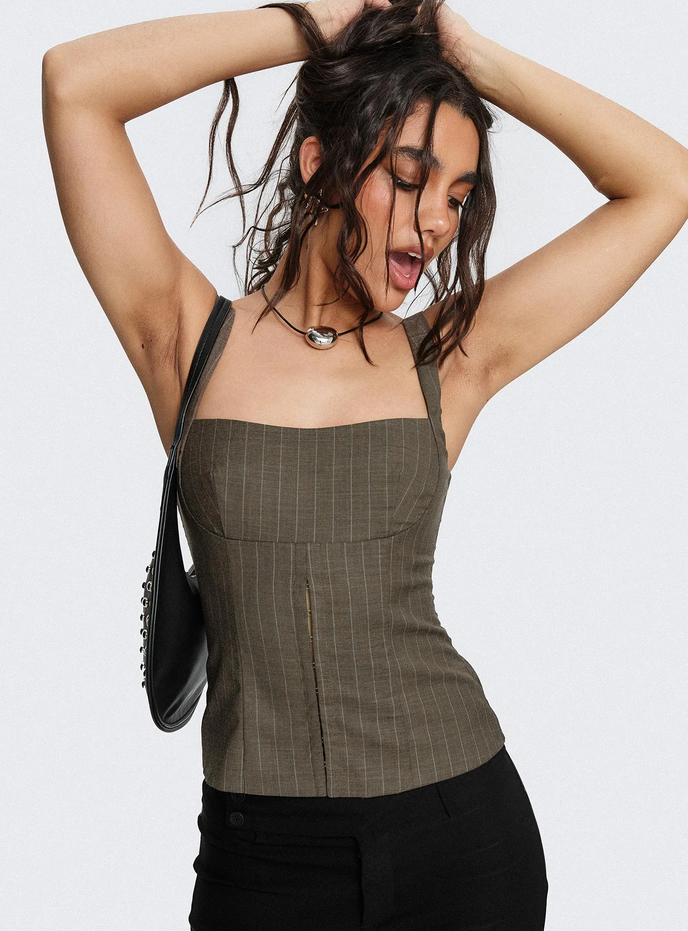 Nylen Tailored Suiting Top Brown Pinstripe - Image 8