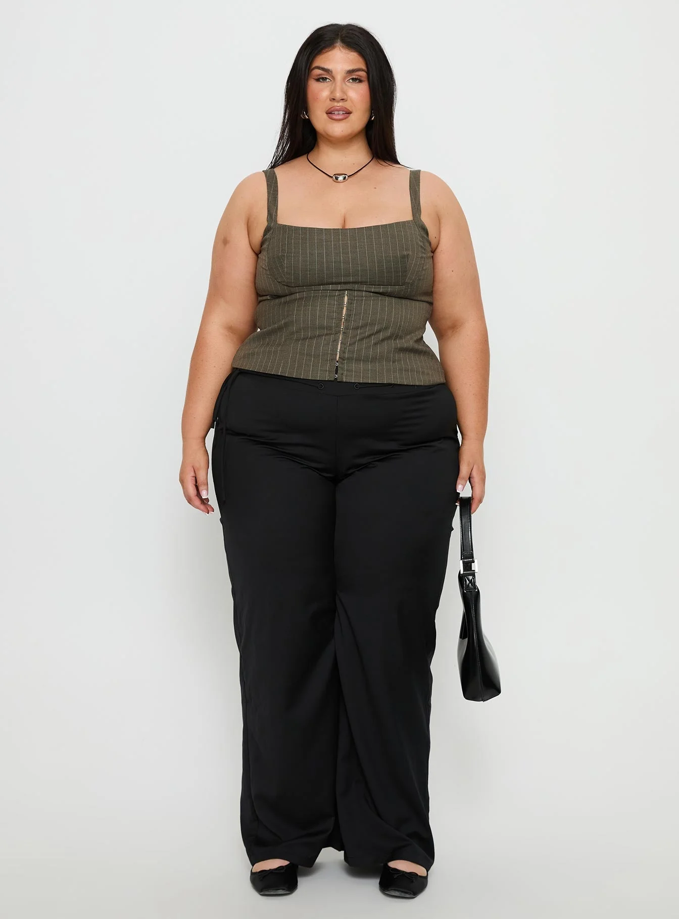 Nylen Tailored Suiting Top Brown Pinstripe Curve - Image 6