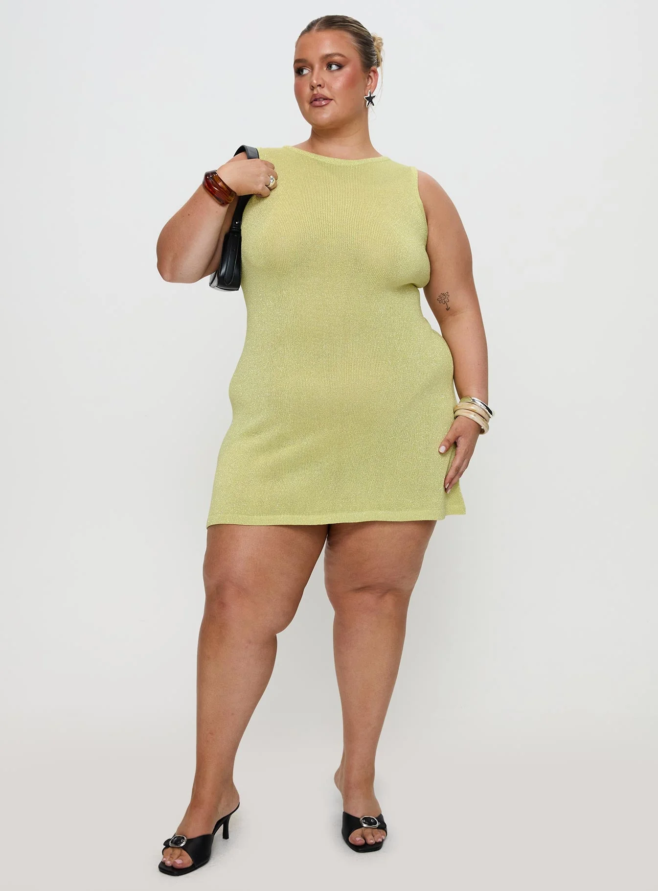 Oceana Mini Dress Green Curve - Image 3