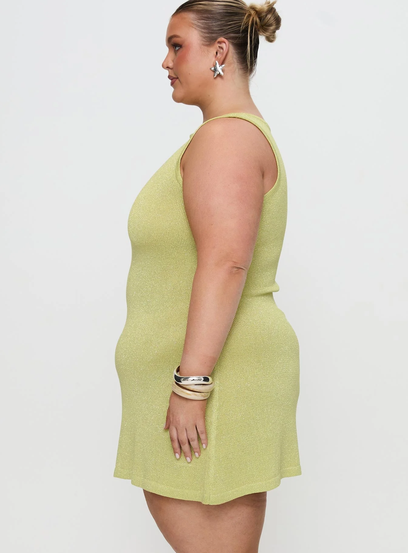 Oceana Mini Dress Green Curve - Image 4