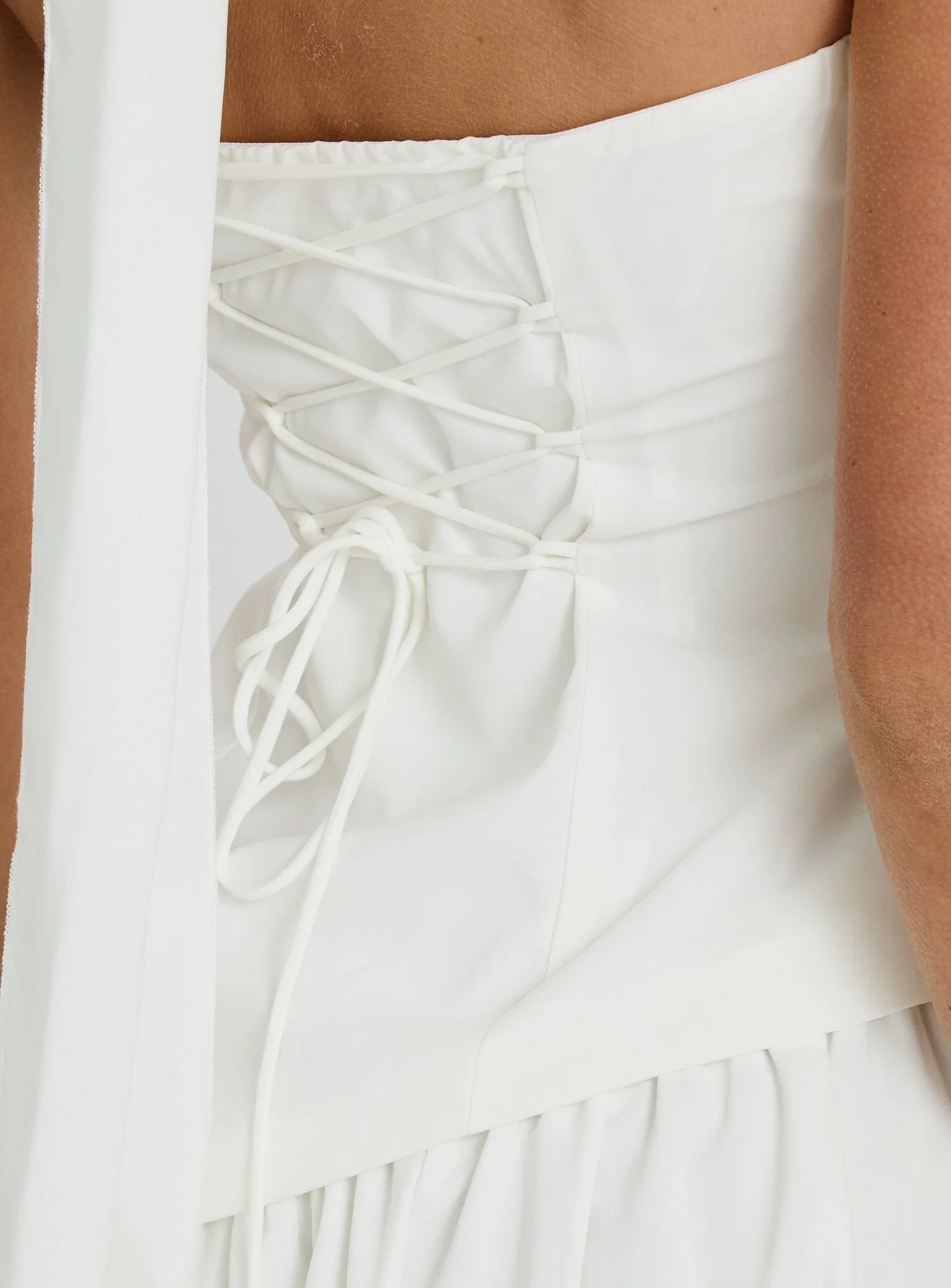 Odela Strapless Drop Waist Maxi Dress White - Image 8