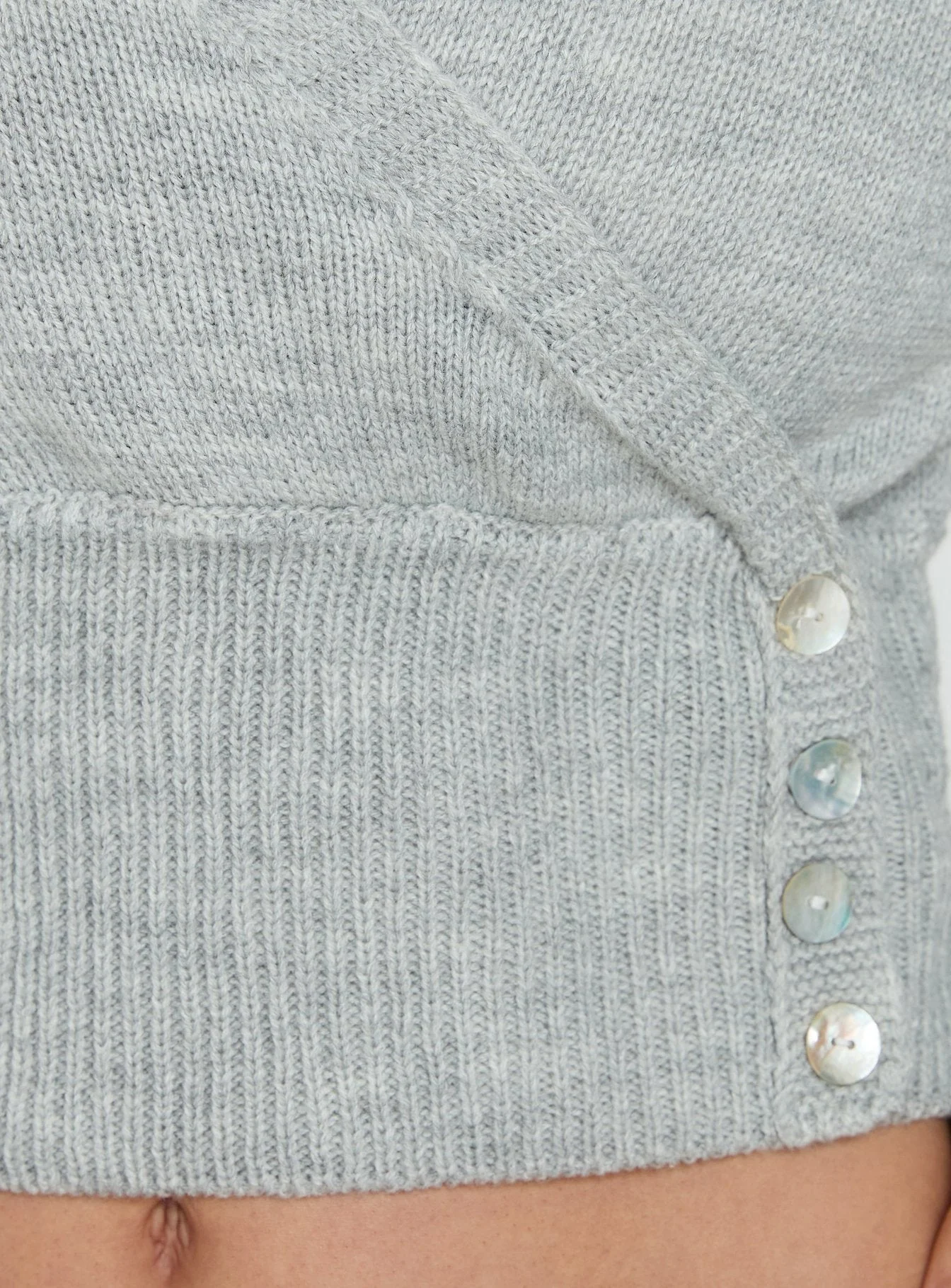 Odeline Wrap Knit Jumper Grey Marle - Image 6