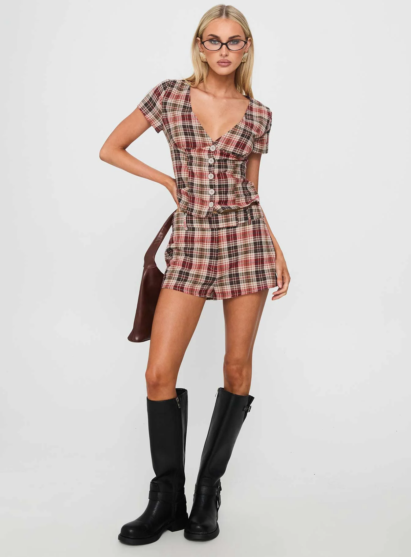 Odera Short Red Check - Image 3
