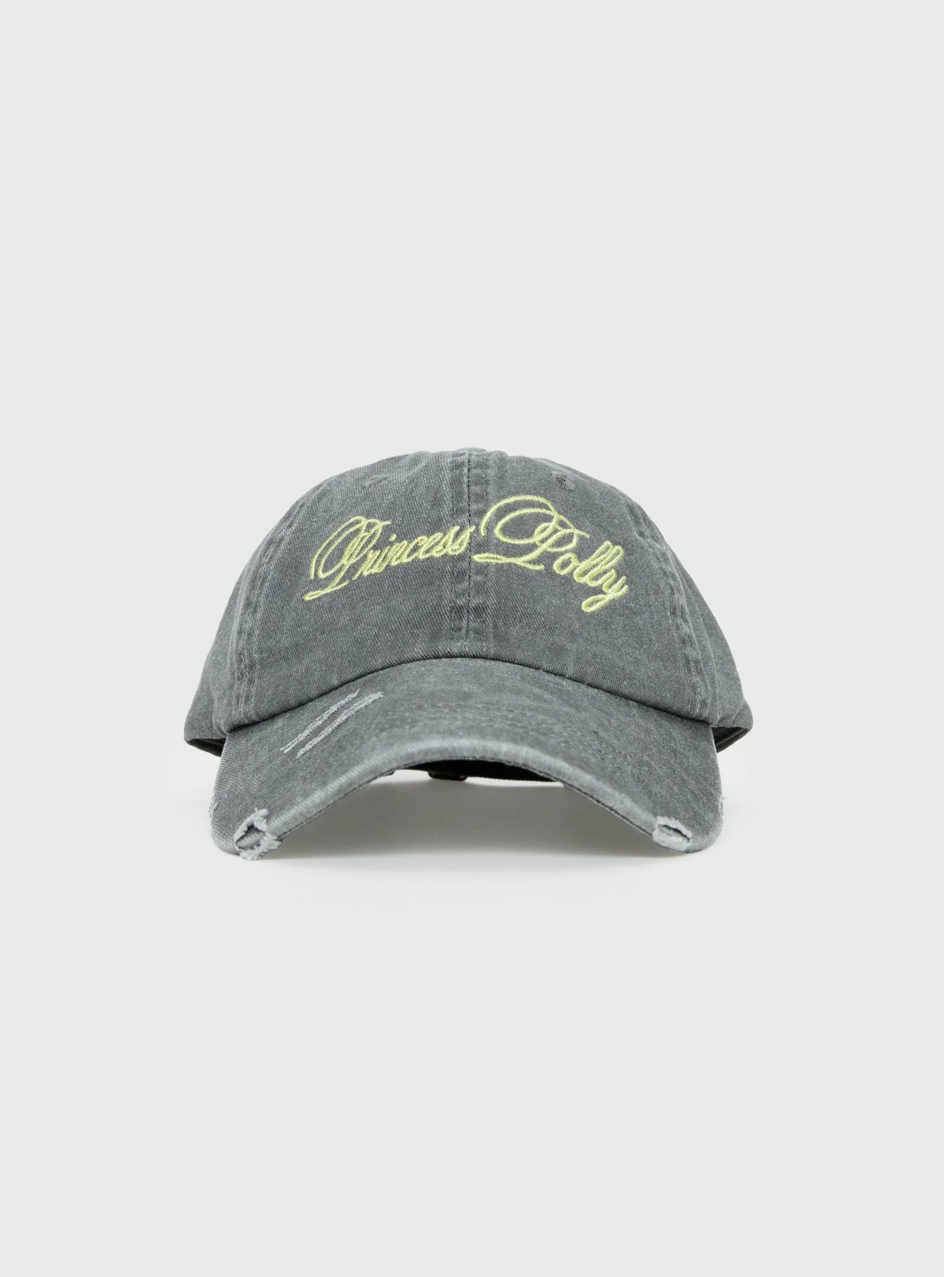 Off Duty Distressed Cap Grey / Yellow - Image 2