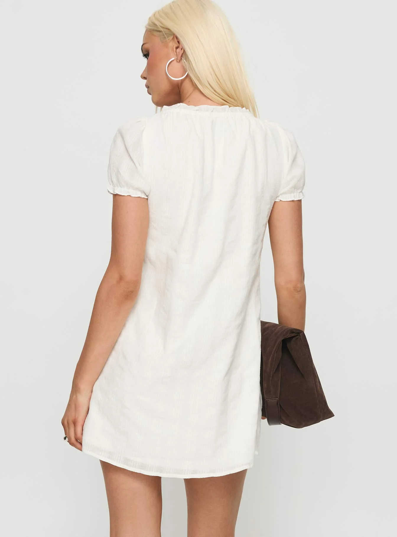 Ofilia Frill Babydoll Mini Dress White - Image 5