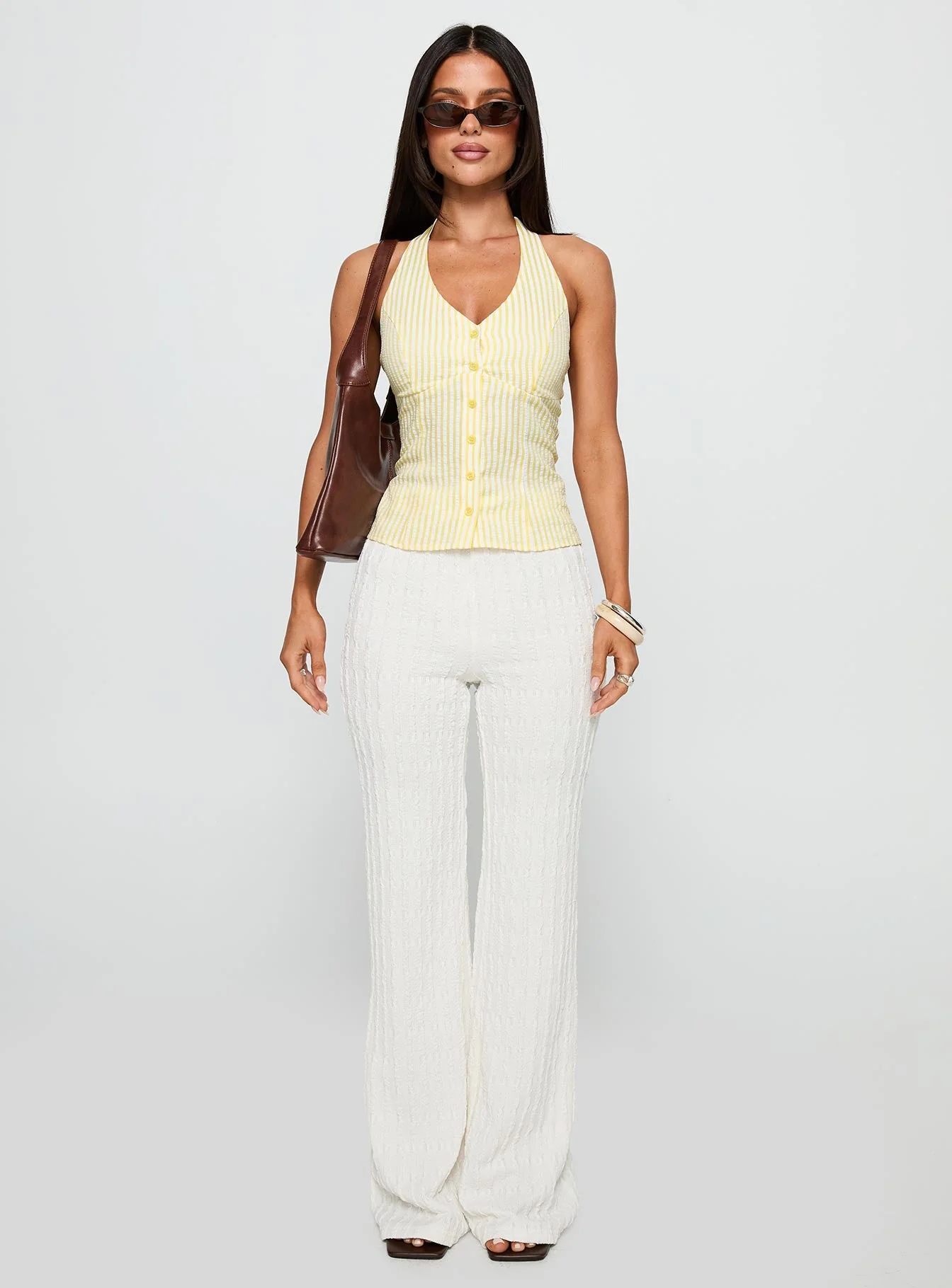 Old Friend Halter Top Yellow Stripe - Image 7