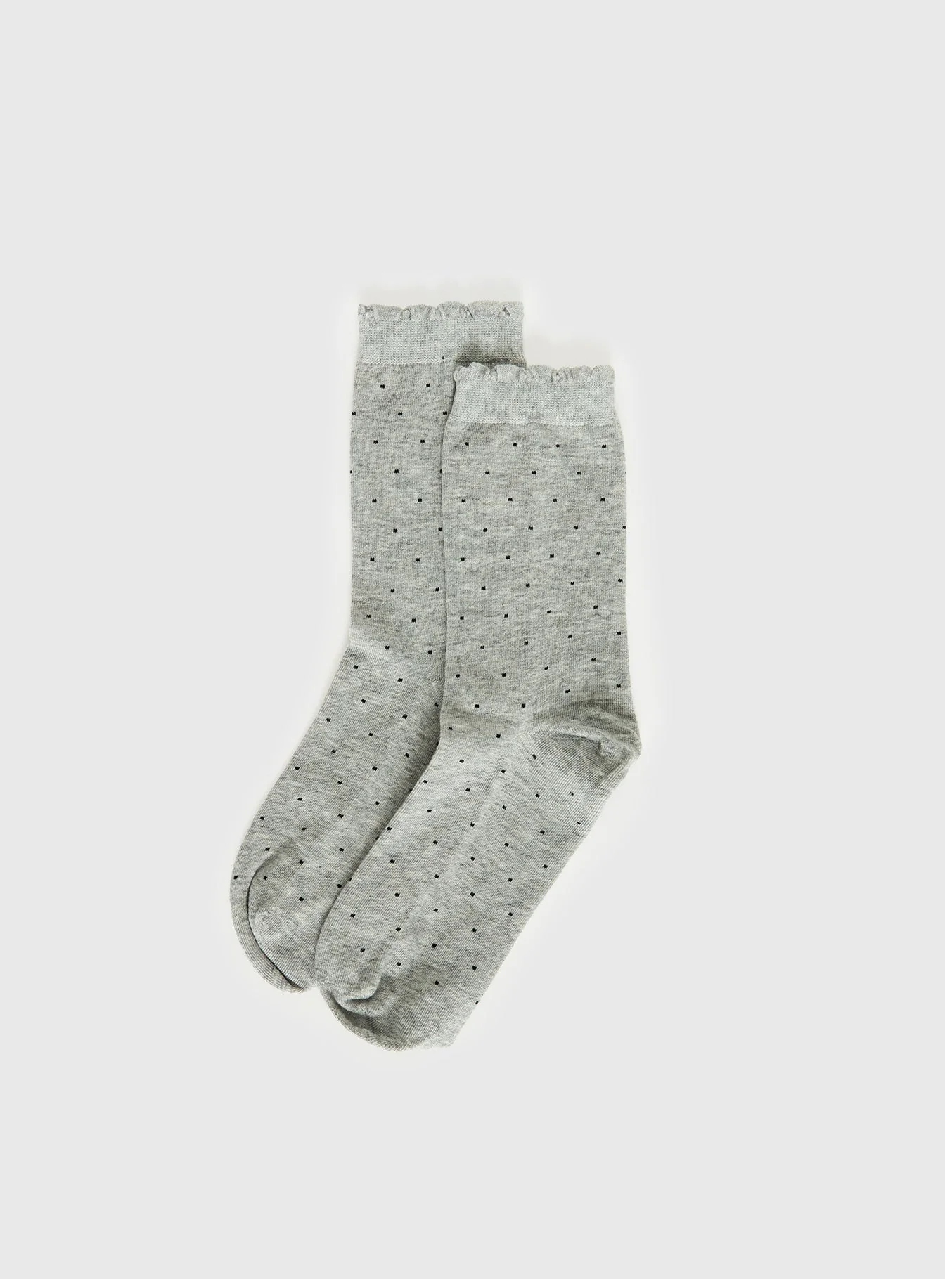 Only Angel Socks Dark Grey Polka - Image 2