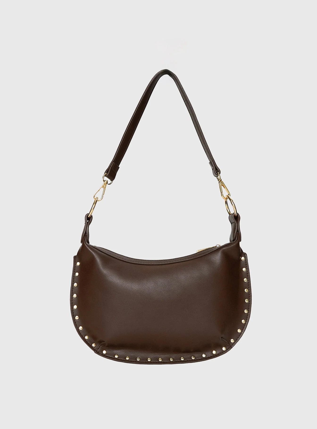 Oracle Studded Shoulder Bag Chocolate - Image 4