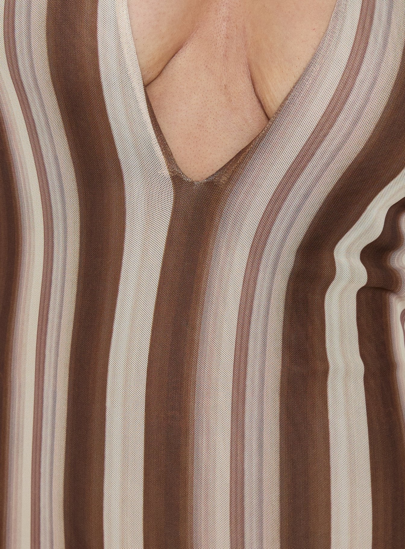 Oralee Halter Sheer Maxi Dress Multi Stripe - Image 5