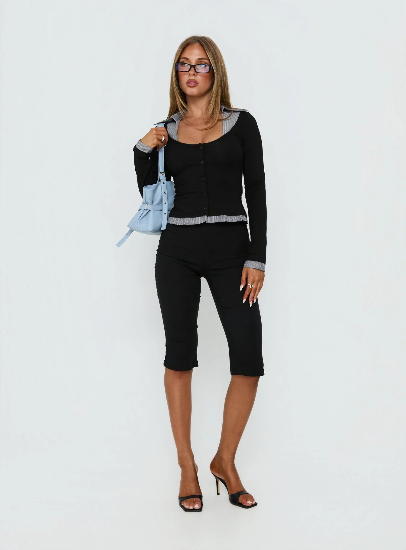 Orelie Layered Long Sleeve Knit Top Multi - Image 2