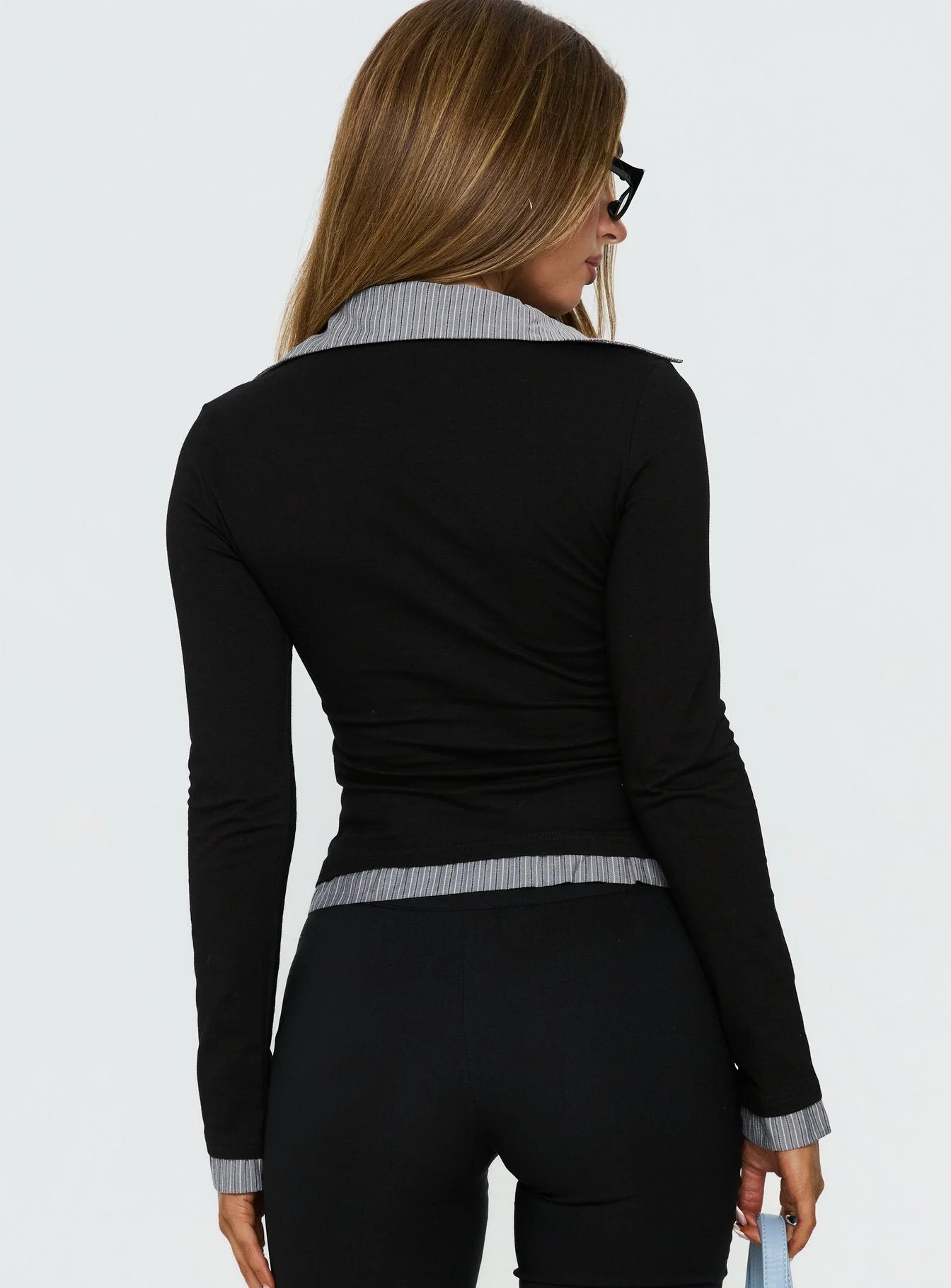 Orelie Layered Long Sleeve Knit Top Multi - Image 4
