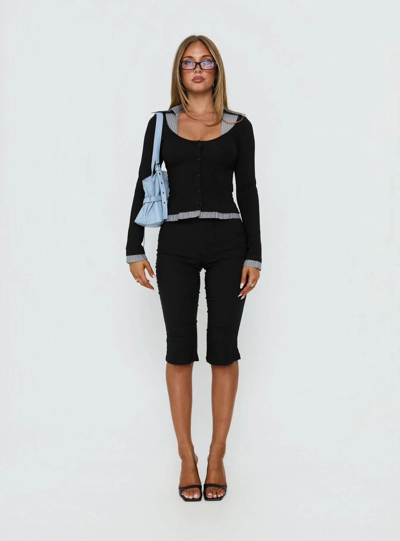 Orelie Layered Long Sleeve Knit Top Multi - Image 6