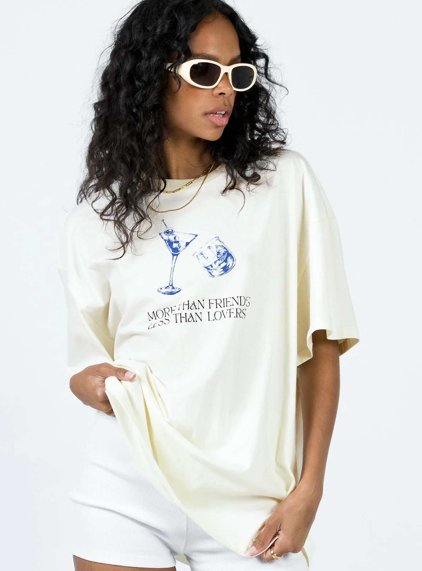 More Than Friends Oversized Tee Off White - Image 3