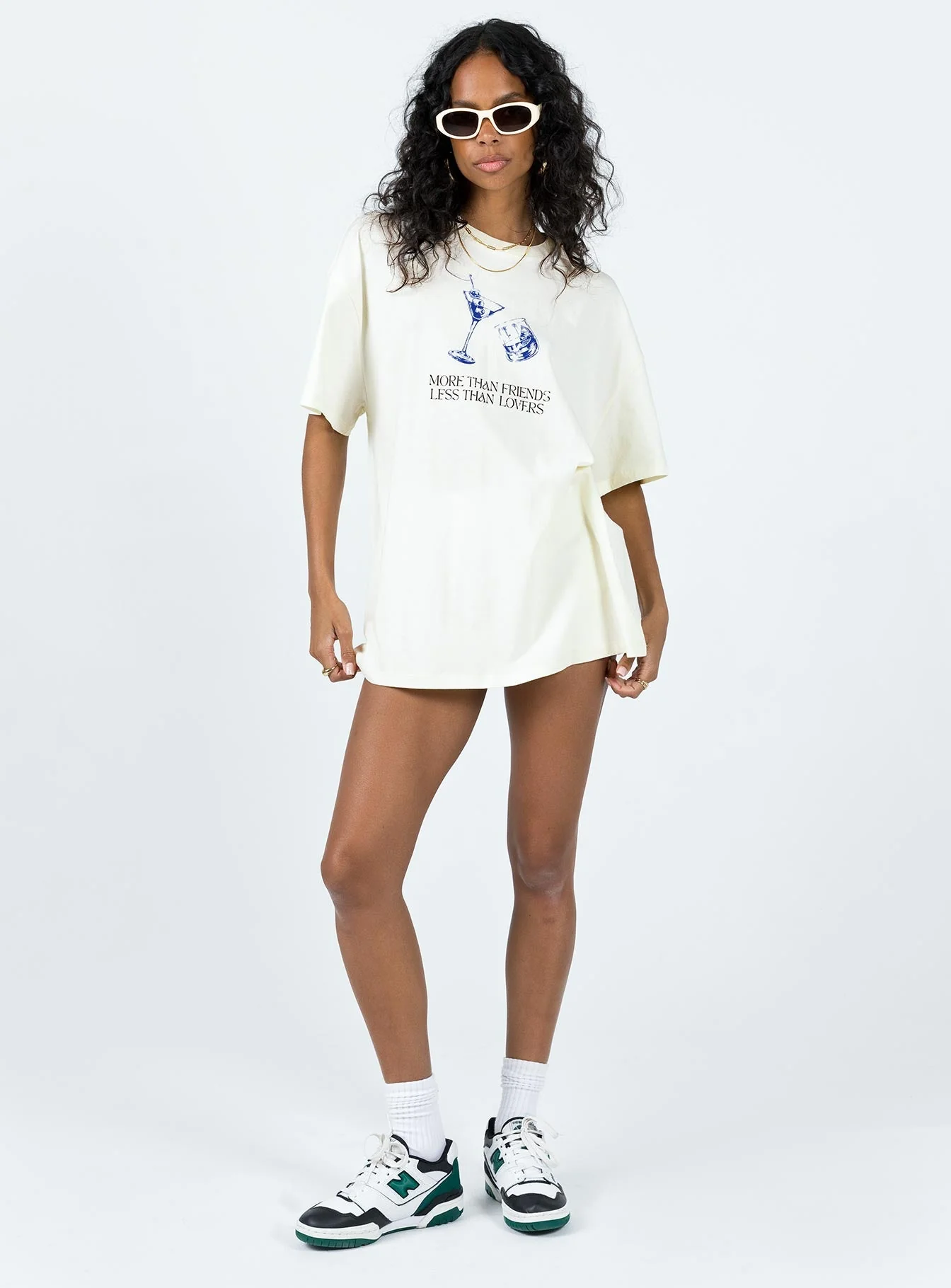 More Than Friends Oversized Tee Off White - Image 4